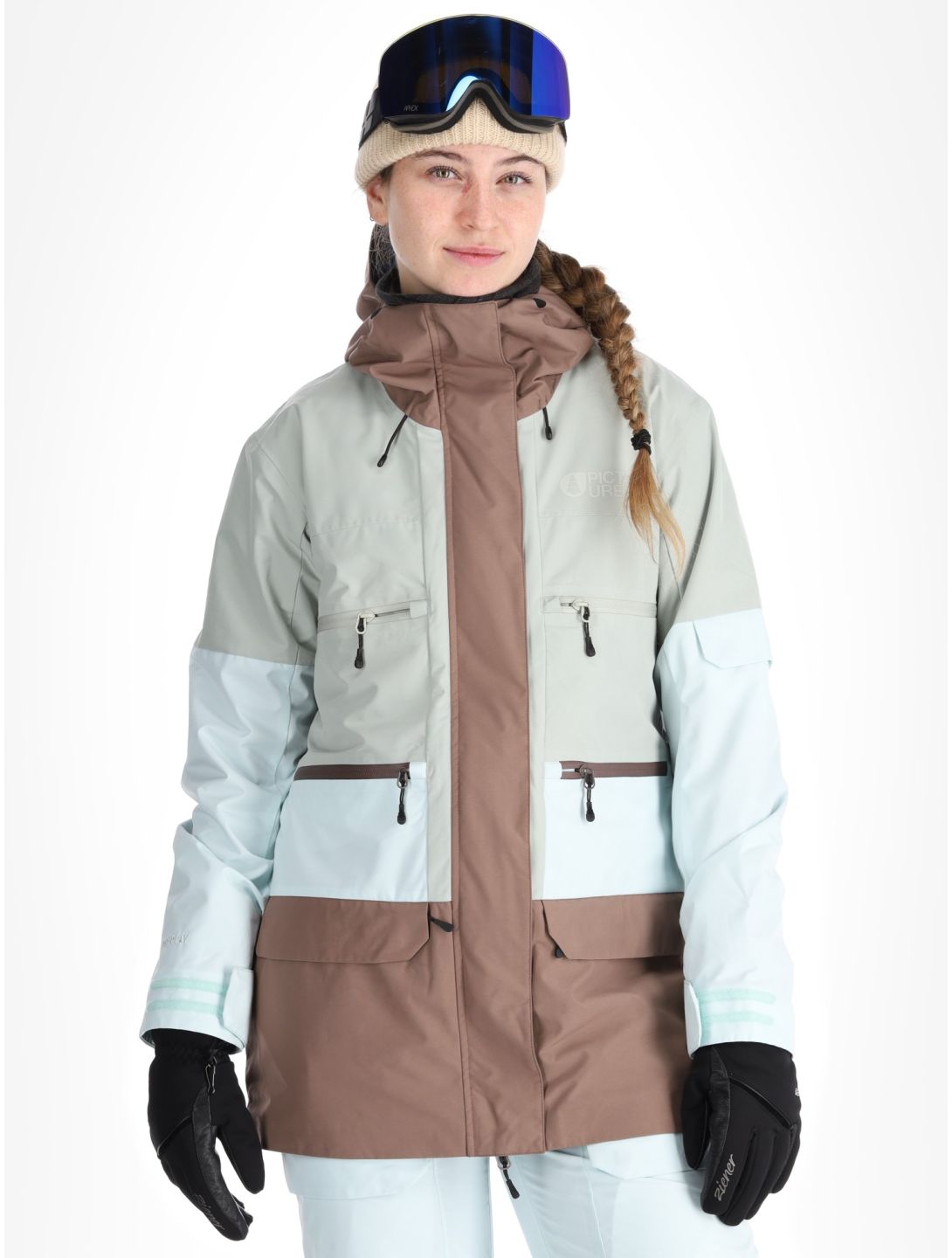 Picture, U68 veste de ski femmes Pigeon Starlight Blue Deep Taupe bleu, brun 