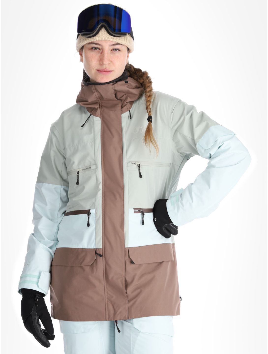 Picture, U68 veste de ski femmes Pigeon Starlight Blue Deep Taupe bleu, brun 