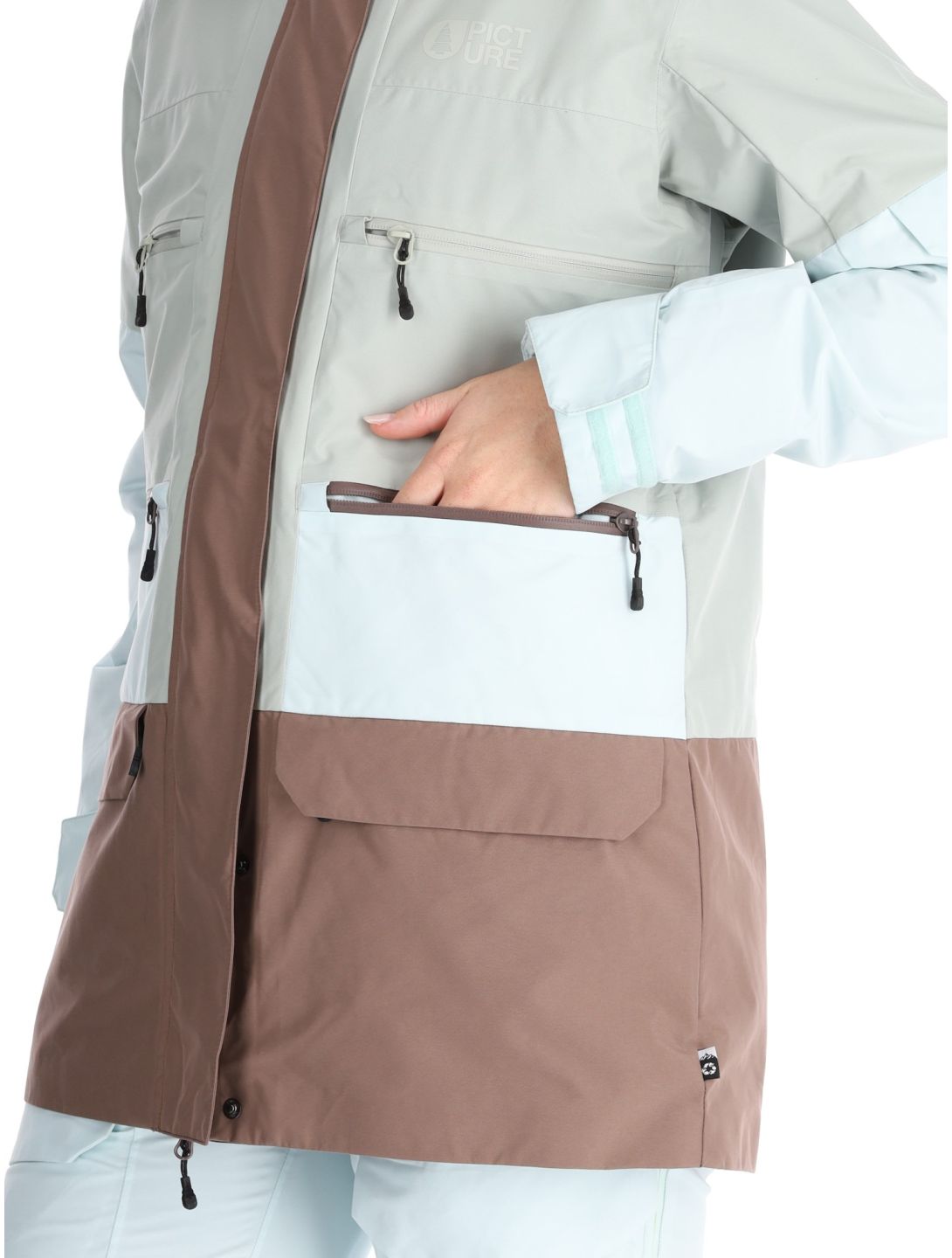 Picture, U68 veste de ski femmes Pigeon Starlight Blue Deep Taupe bleu, brun 