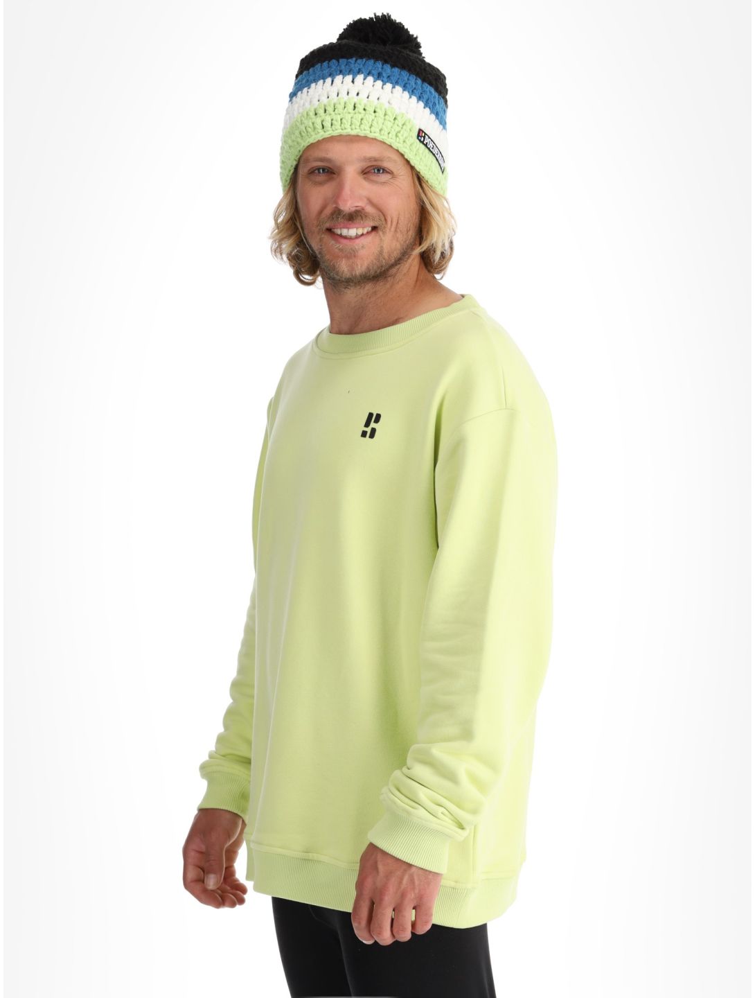 Poederbaas, Arty Sweater pull hommes Matcha Green vert 