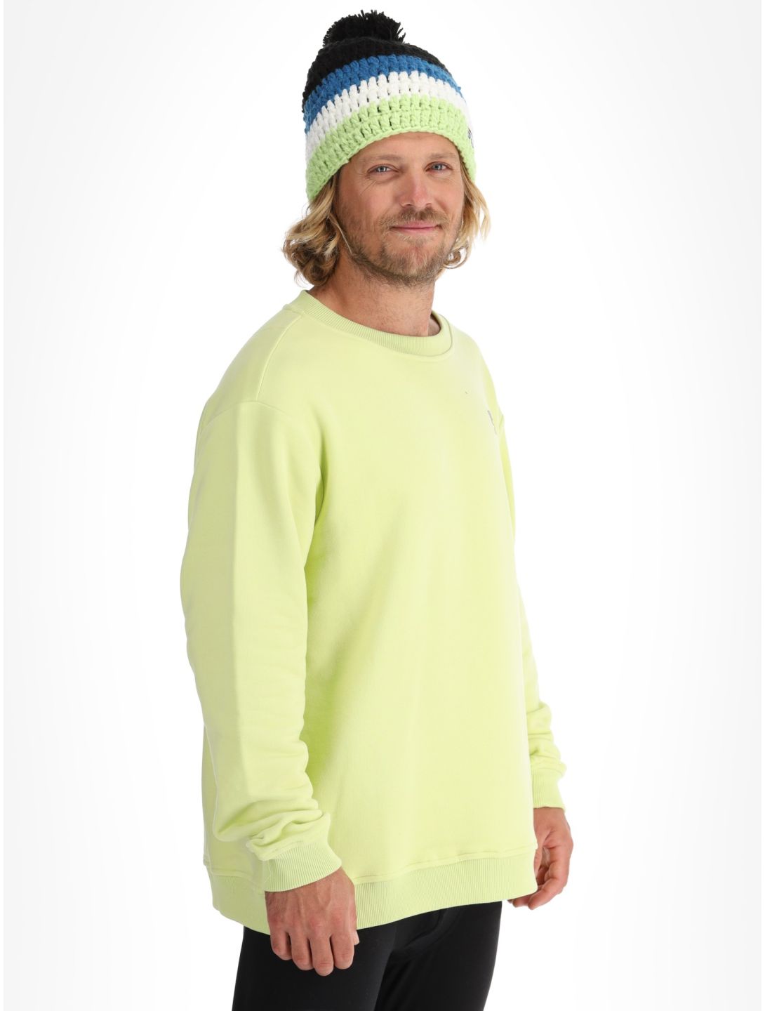 Poederbaas, Arty Sweater pull hommes Matcha Green vert 