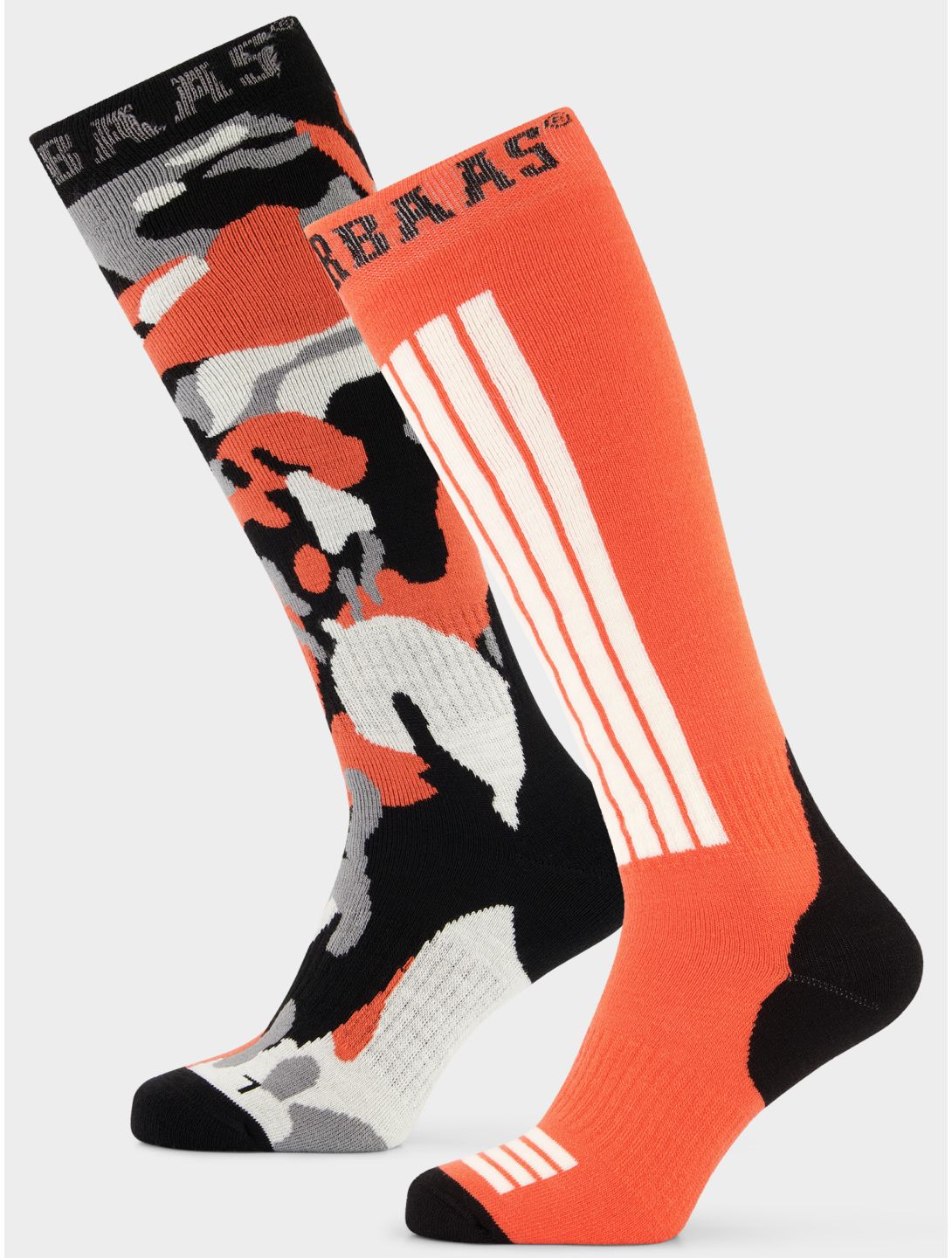 Poederbaas, Camo Ski Socks 2-pack chaussettes de ski 2-pack unisexe Orange Multi multicolore, orange 