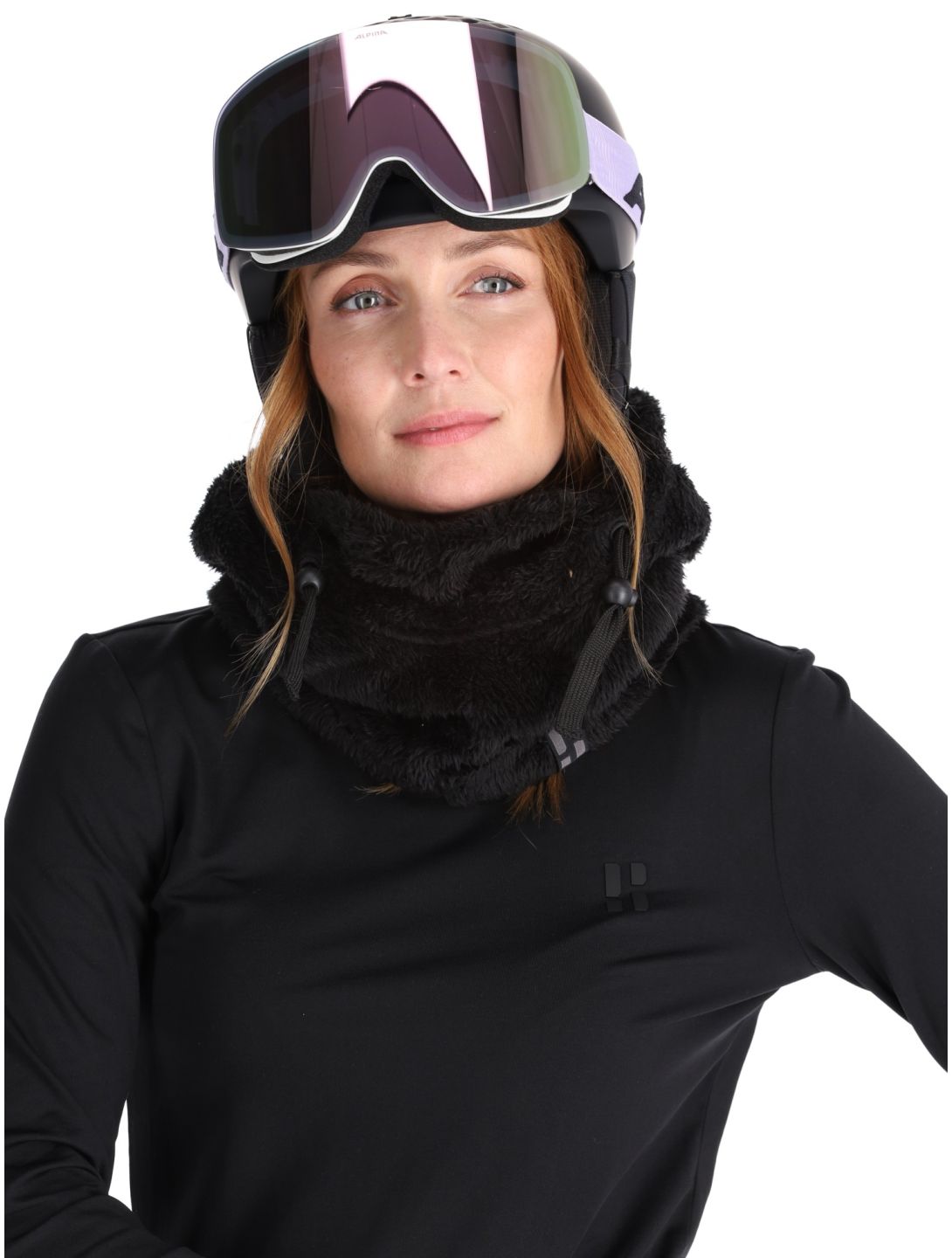 Poederbaas, Fluffy Balaclava masque de ski unisexe Black noir 