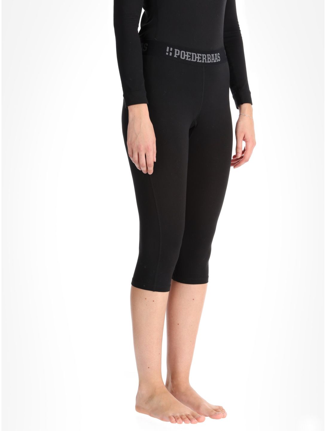 Poederbaas, Lightweight Baselayer 3/4 pantalon thermique femmes Black noir 