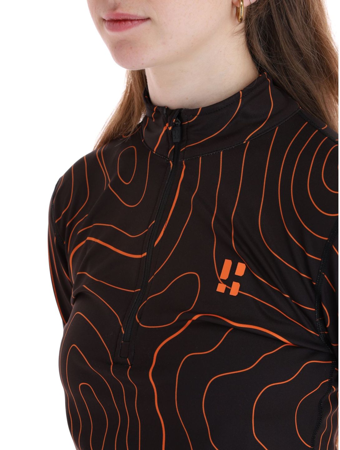 Poederbaas, Maps pull de ski femmes Black Orange noir, orange 