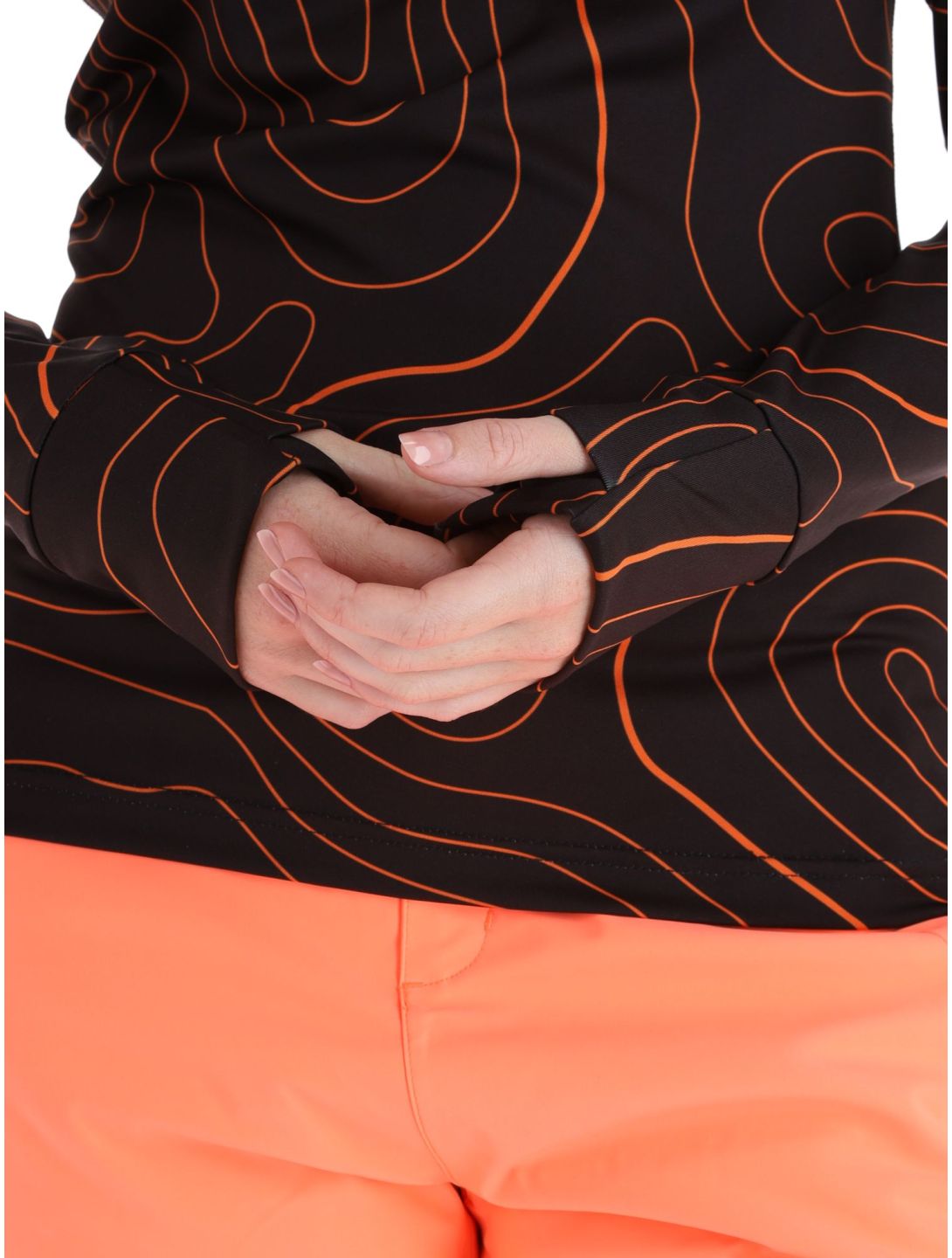 Poederbaas, Maps pull de ski femmes Black Orange noir, orange 