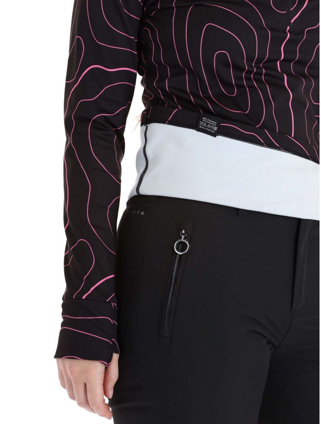 Poederbaas, Maps pull de ski femmes Black Pink noir, rose 