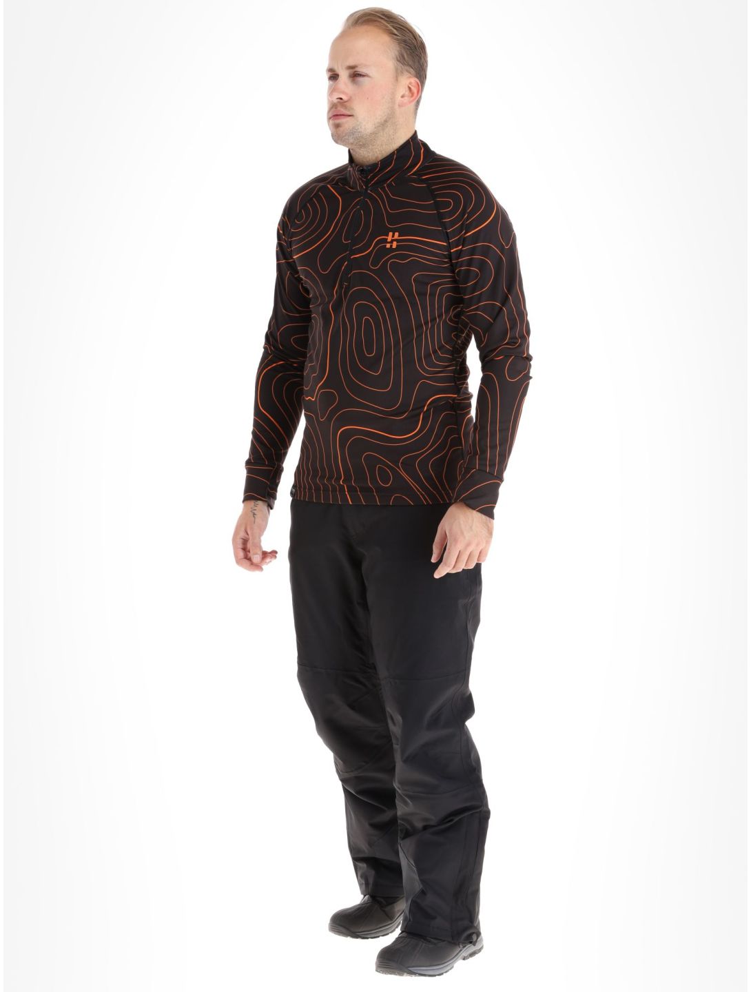 Poederbaas, Maps pull de ski hommes Black Orange noir, orange 