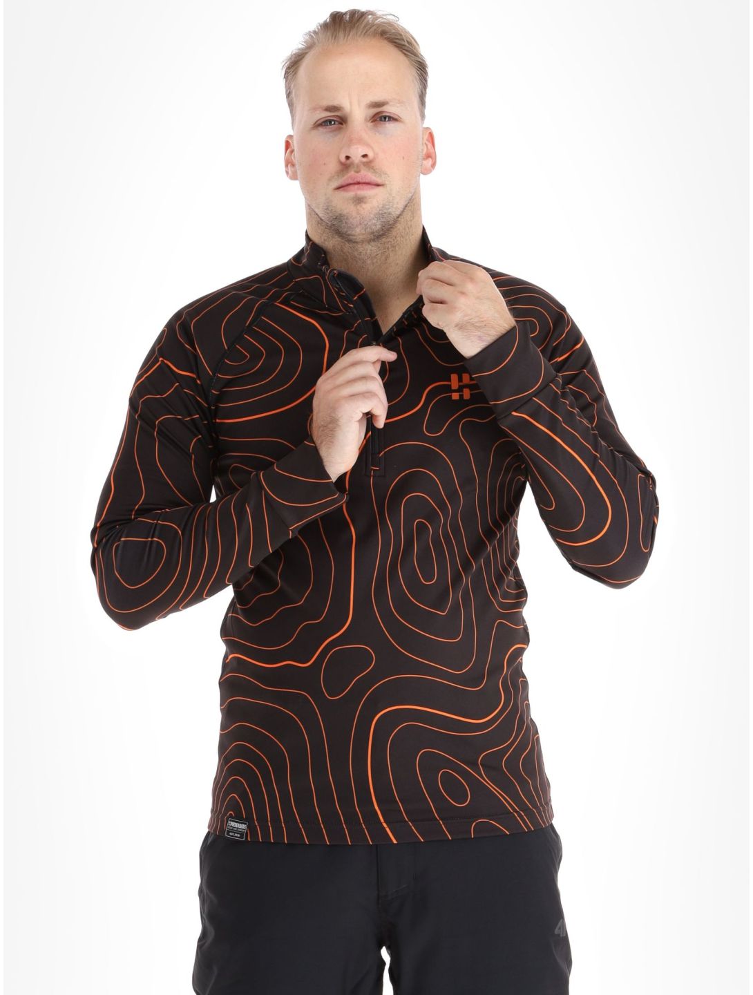 Poederbaas, Maps pull de ski hommes Black Orange noir, orange 