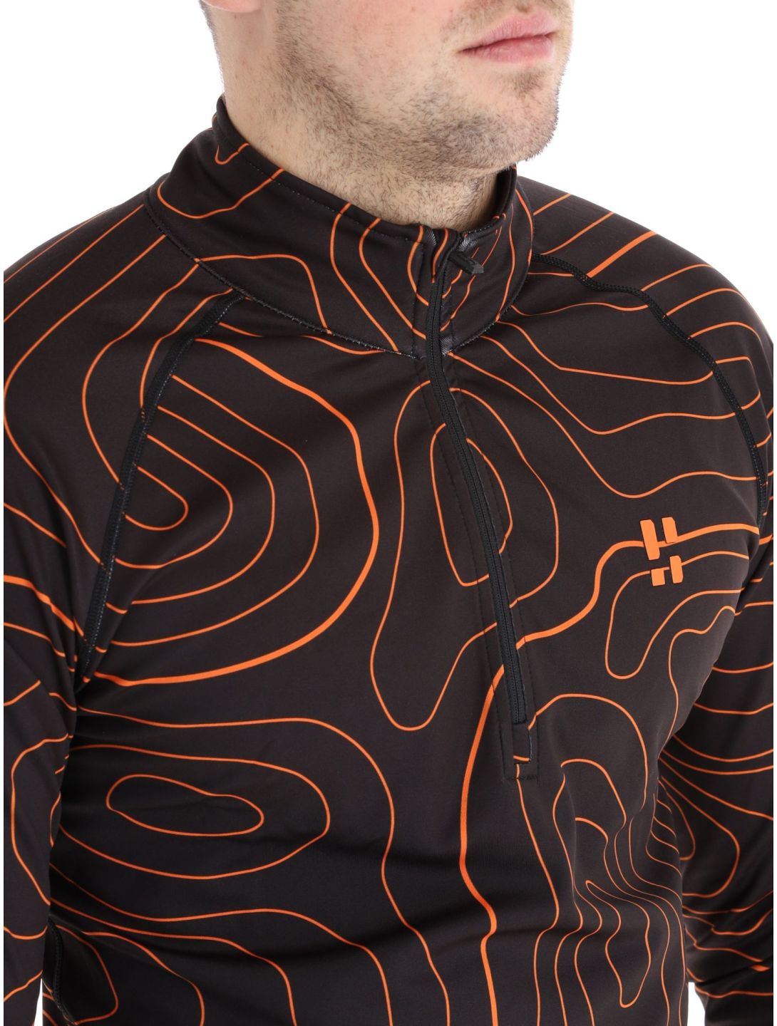 Poederbaas, Maps pull de ski hommes Black Orange noir, orange 