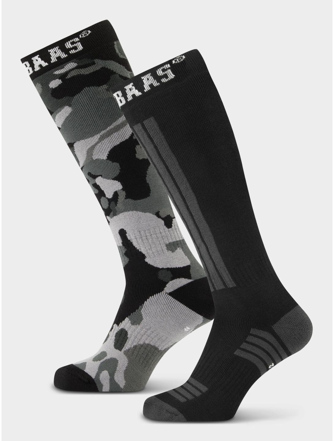 Poederbaas, Ski Socks 2-pack chaussettes de ski unisexe Camo Black noir 