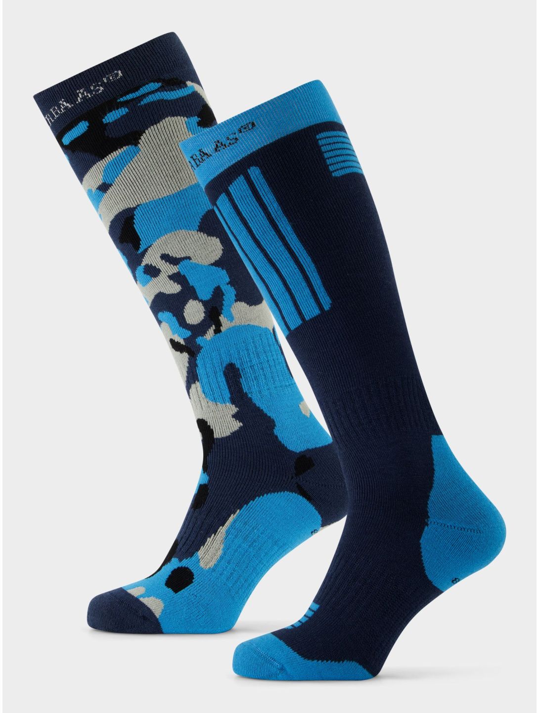 Poederbaas, Ski Socks 2-pack chaussettes de ski unisexe Camo Navy bleu 