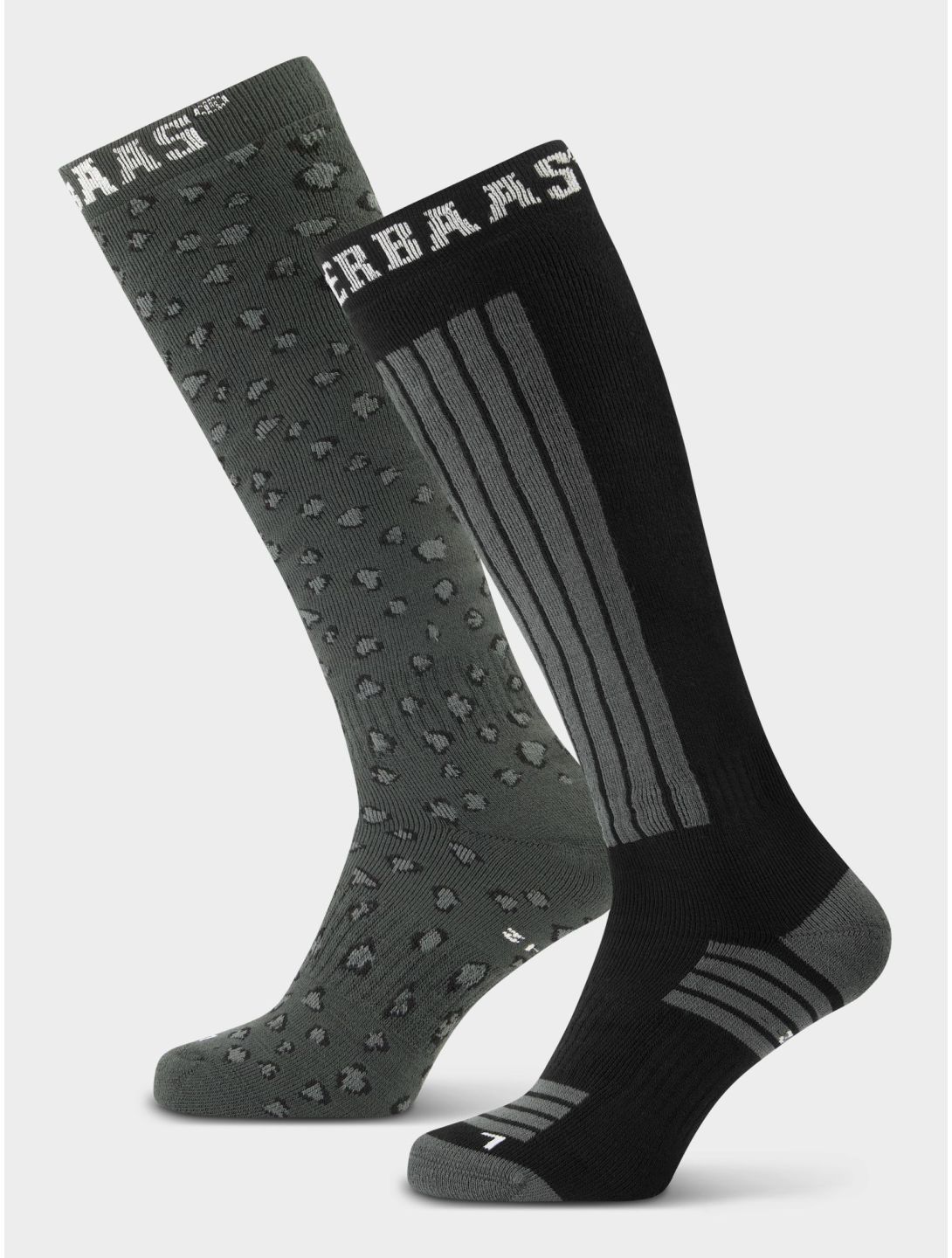 Poederbaas, Ski Socks 2-pack chaussettes de ski 2-pack unisexe Panther Black noir 