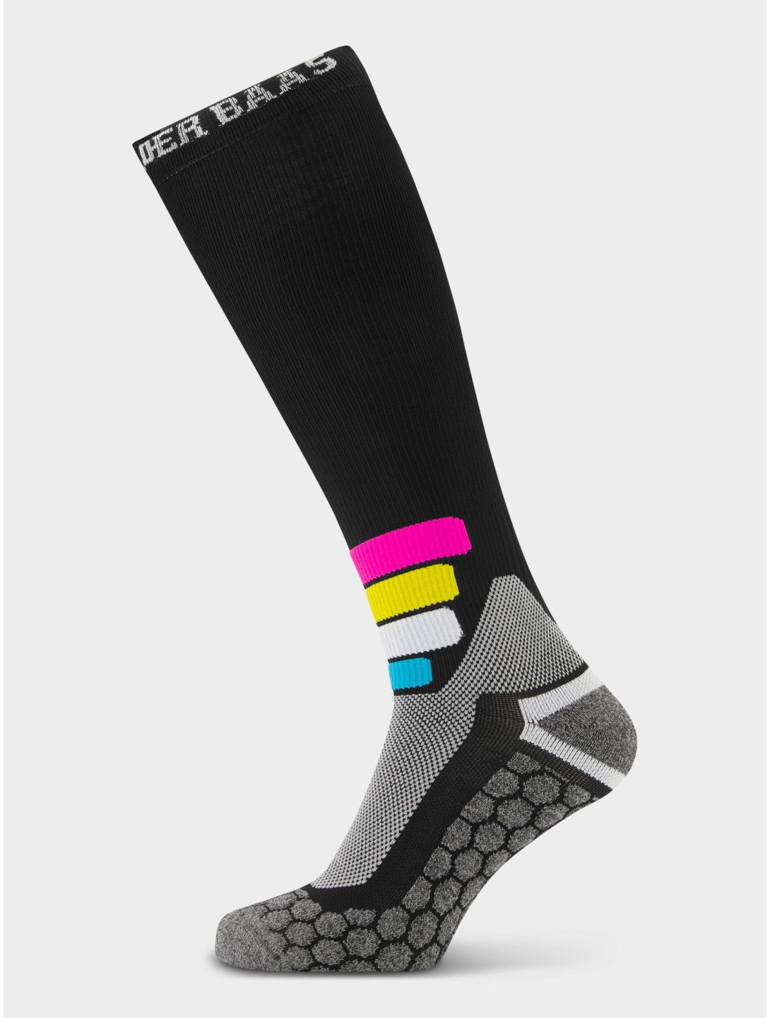 Poederbaas, Tech Ski Socks Compress Merino Pro chaussette de compression unisexe Black noir 