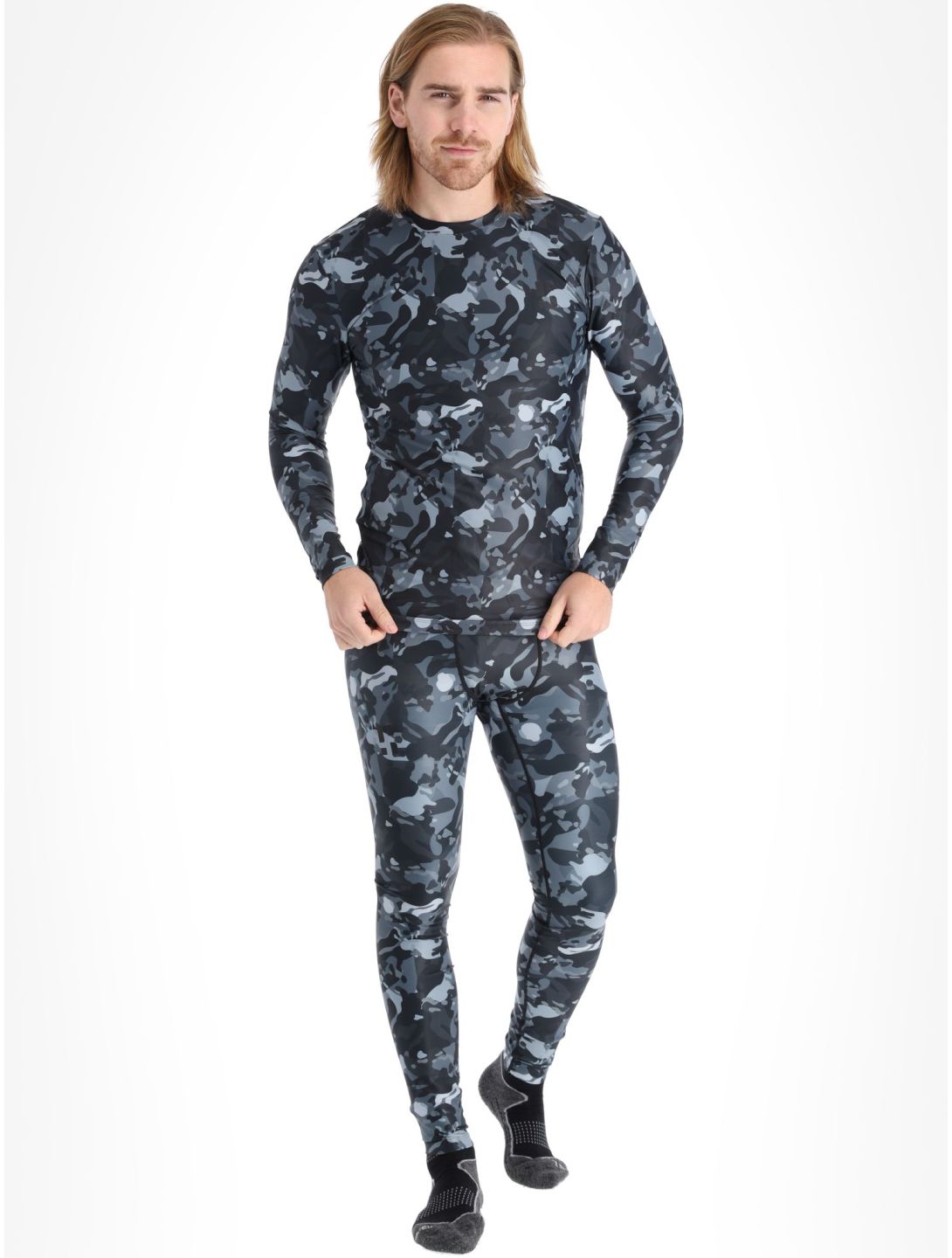 Poederbaas, Thermo Camo chemise thermo hommes Black noir 