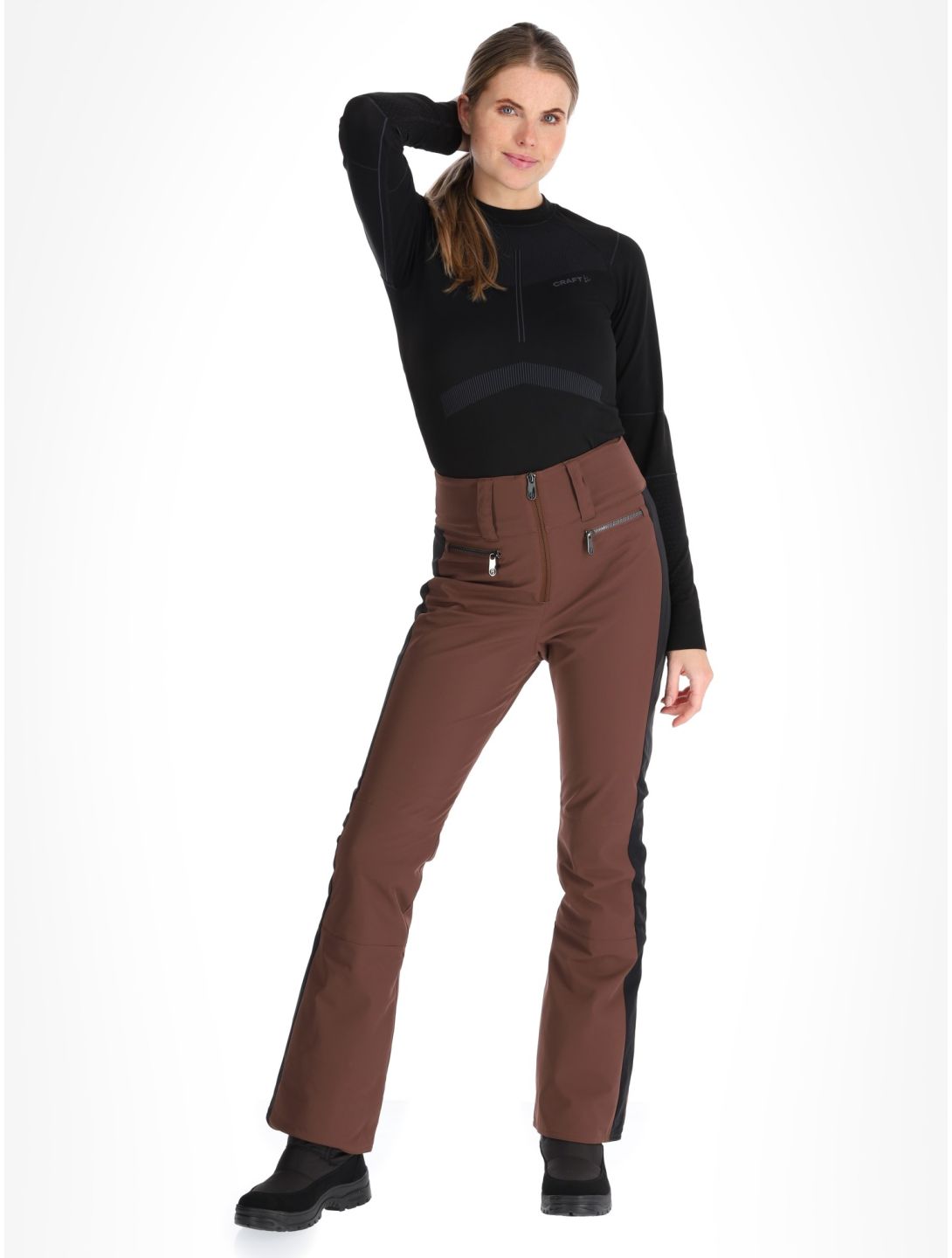 Poivre Blanc, Luxe Sport 24PBH0822/WO pantalon de ski femmes Choco Brown / Black brun, noir 