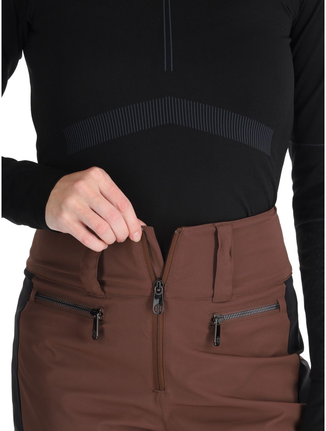 Poivre Blanc, Luxe Sport 24PBH0822/WO pantalon de ski femmes Choco Brown / Black brun, noir 