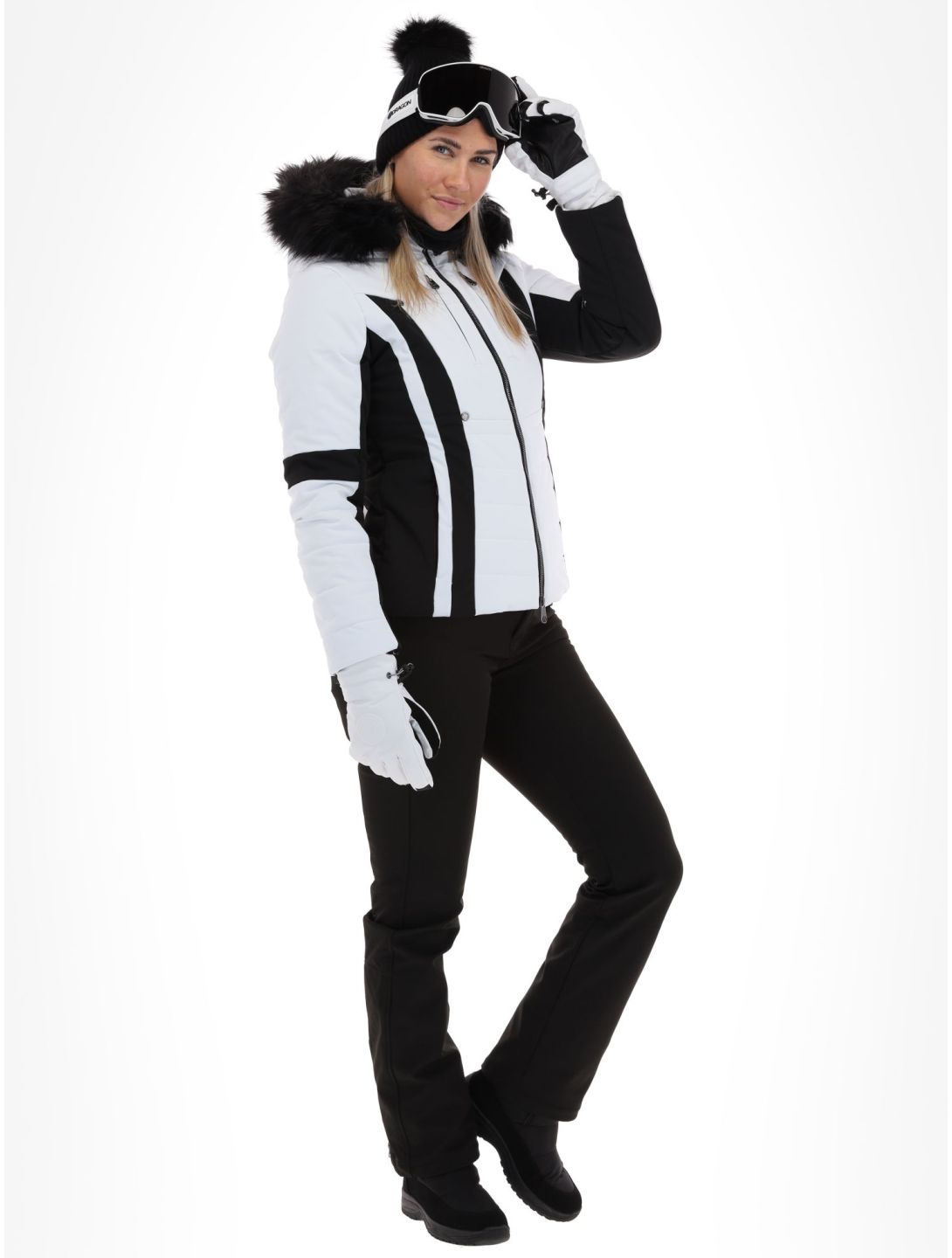 Poivre Blanc, Luxe Sport Line W23-0804-WO veste de ski femmes White / Black blanc, noir 