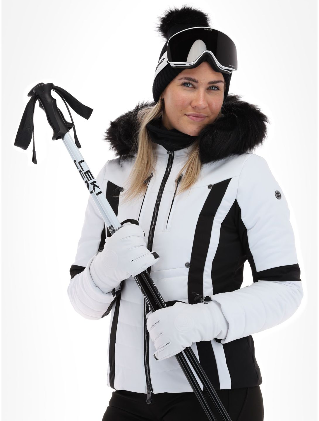 Poivre Blanc, Luxe Sport Line W23-0804-WO veste de ski femmes White / Black blanc, noir 