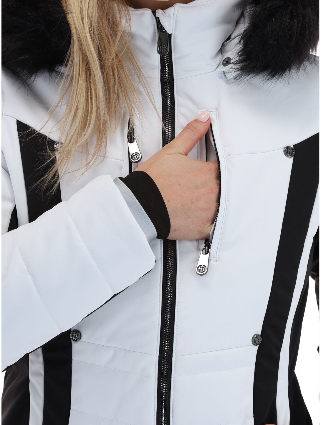 Poivre Blanc, Luxe Sport Line W23-0804-WO veste de ski femmes White / Black blanc, noir 