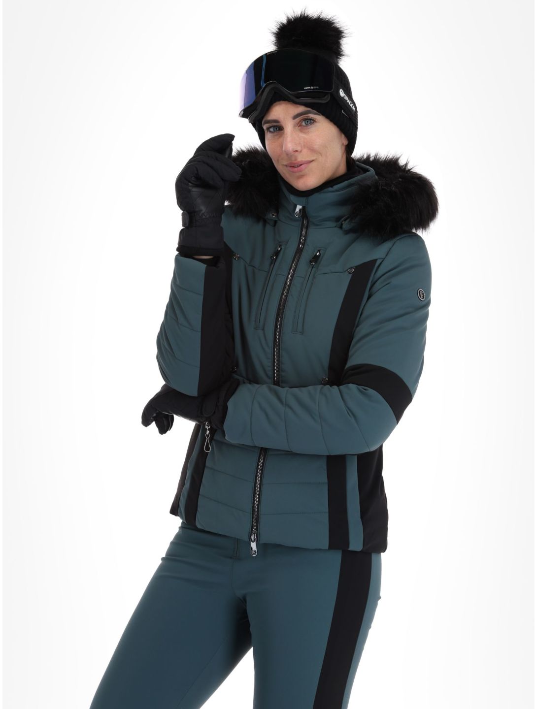 Poivre Blanc, Luxe Sport Line W23-0804-WO veste de ski femmes Ever Green / Black noir, vert 