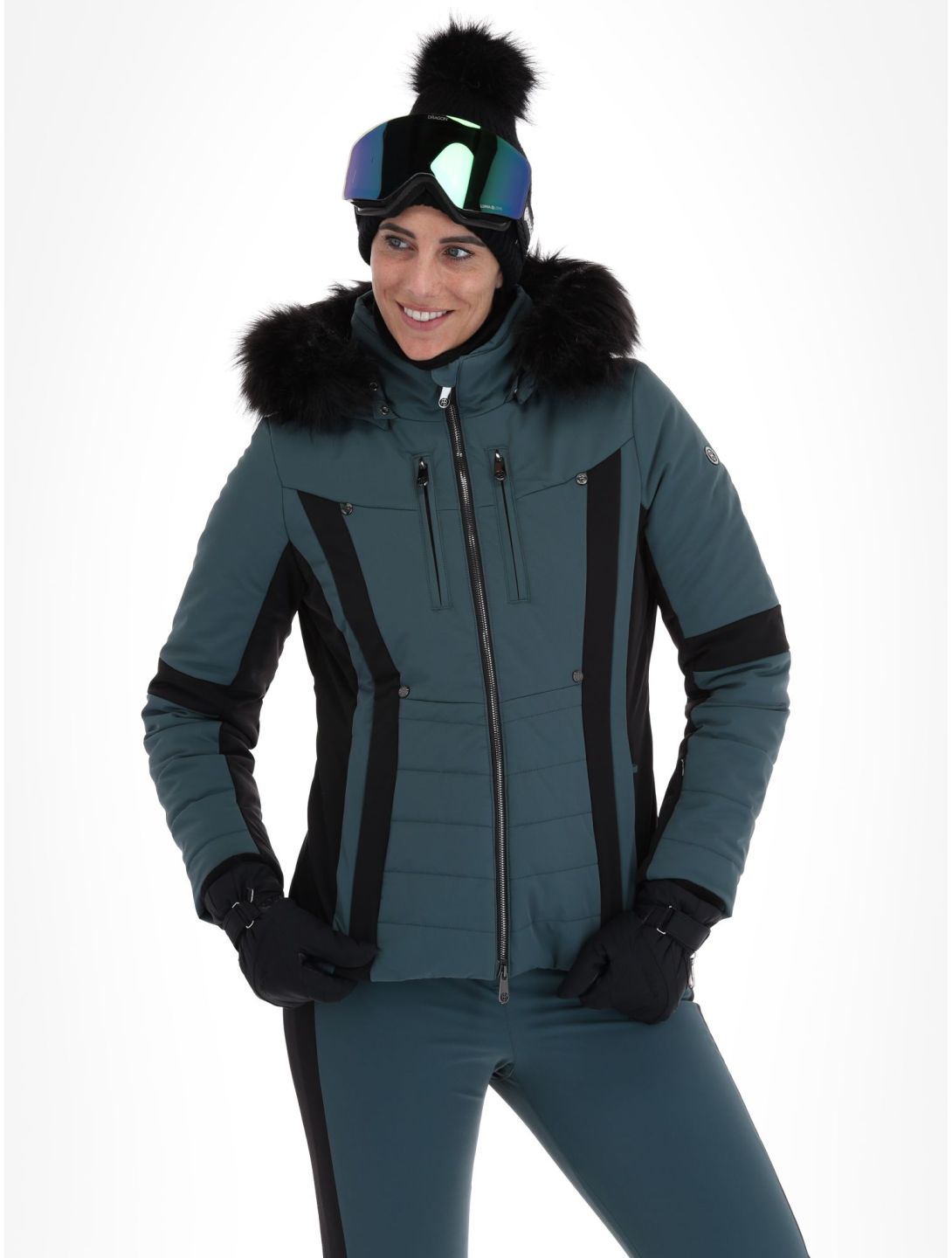 Poivre Blanc, Luxe Sport Line W23-0804-WO veste de ski femmes Ever Green / Black noir, vert 