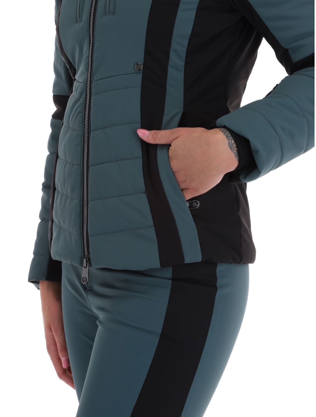 Poivre Blanc, Luxe Sport Line W23-0804-WO veste de ski femmes Ever Green / Black noir, vert 