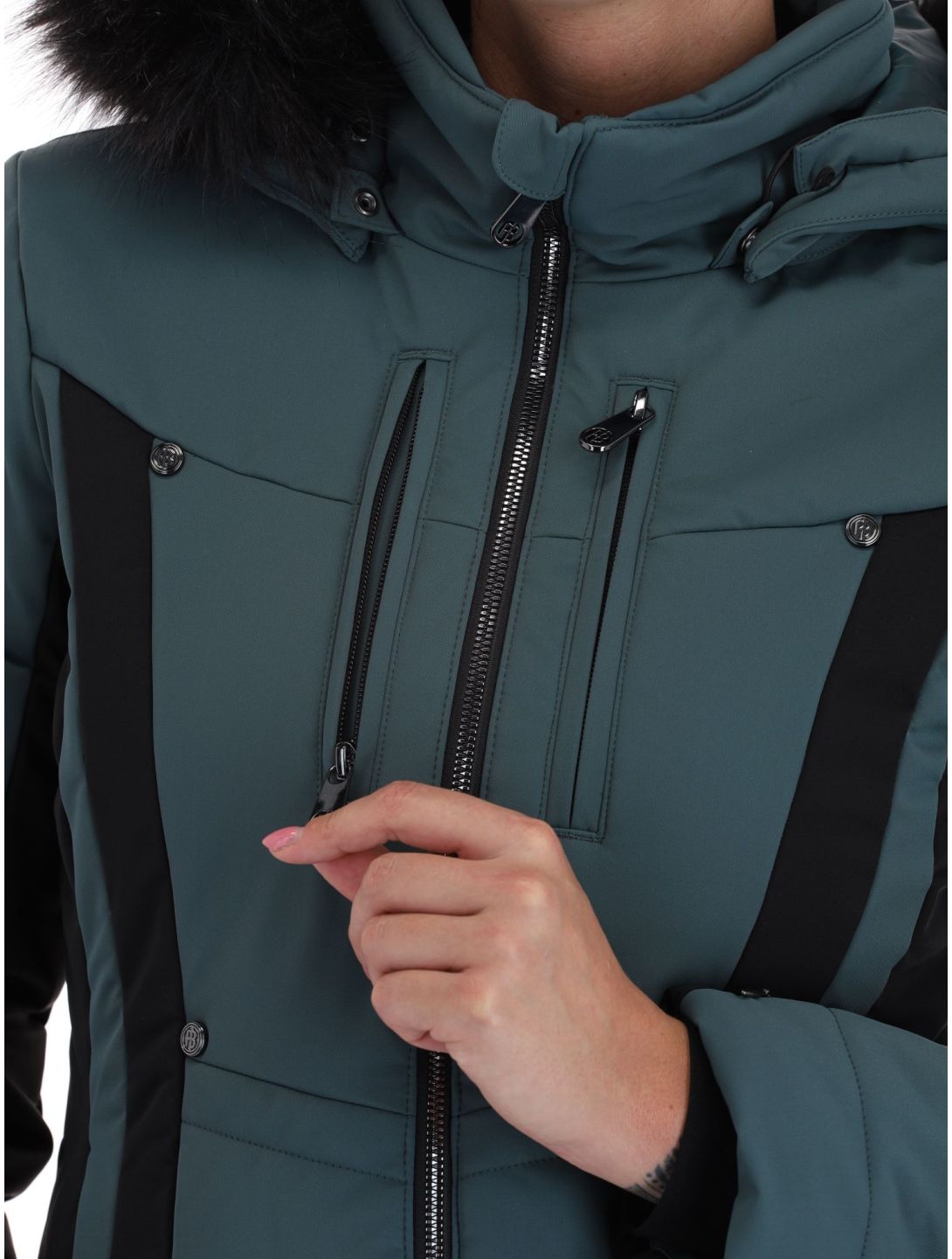 Poivre Blanc, Luxe Sport Line W23-0804-WO veste de ski femmes Ever Green / Black noir, vert 