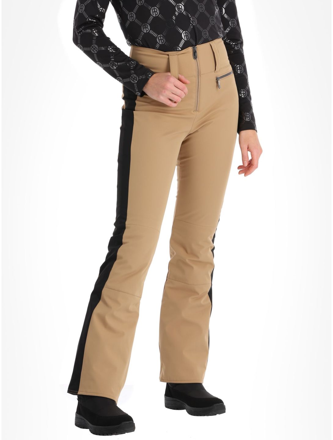 Poivre Blanc, Luxe Sport Line W23-0822-WO pantalon de ski en softshell femmes Almond Brown / Black brun, noir 