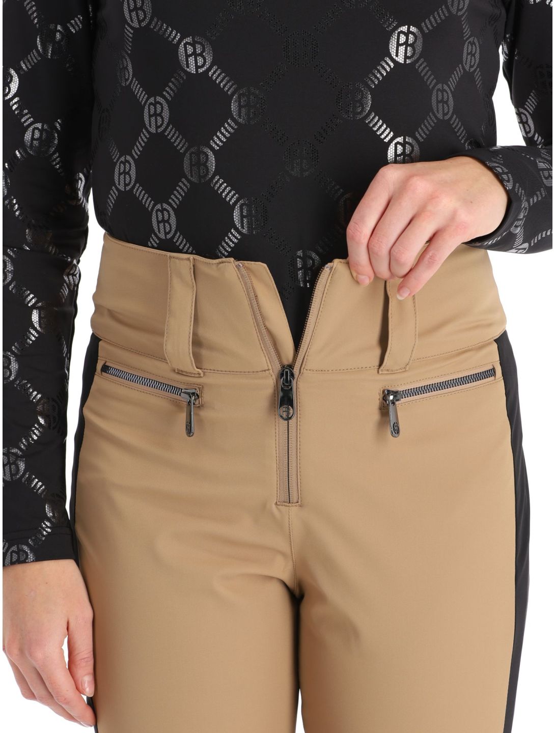 Poivre Blanc, Luxe Sport Line W23-0822-WO pantalon de ski en softshell femmes Almond Brown / Black brun, noir 