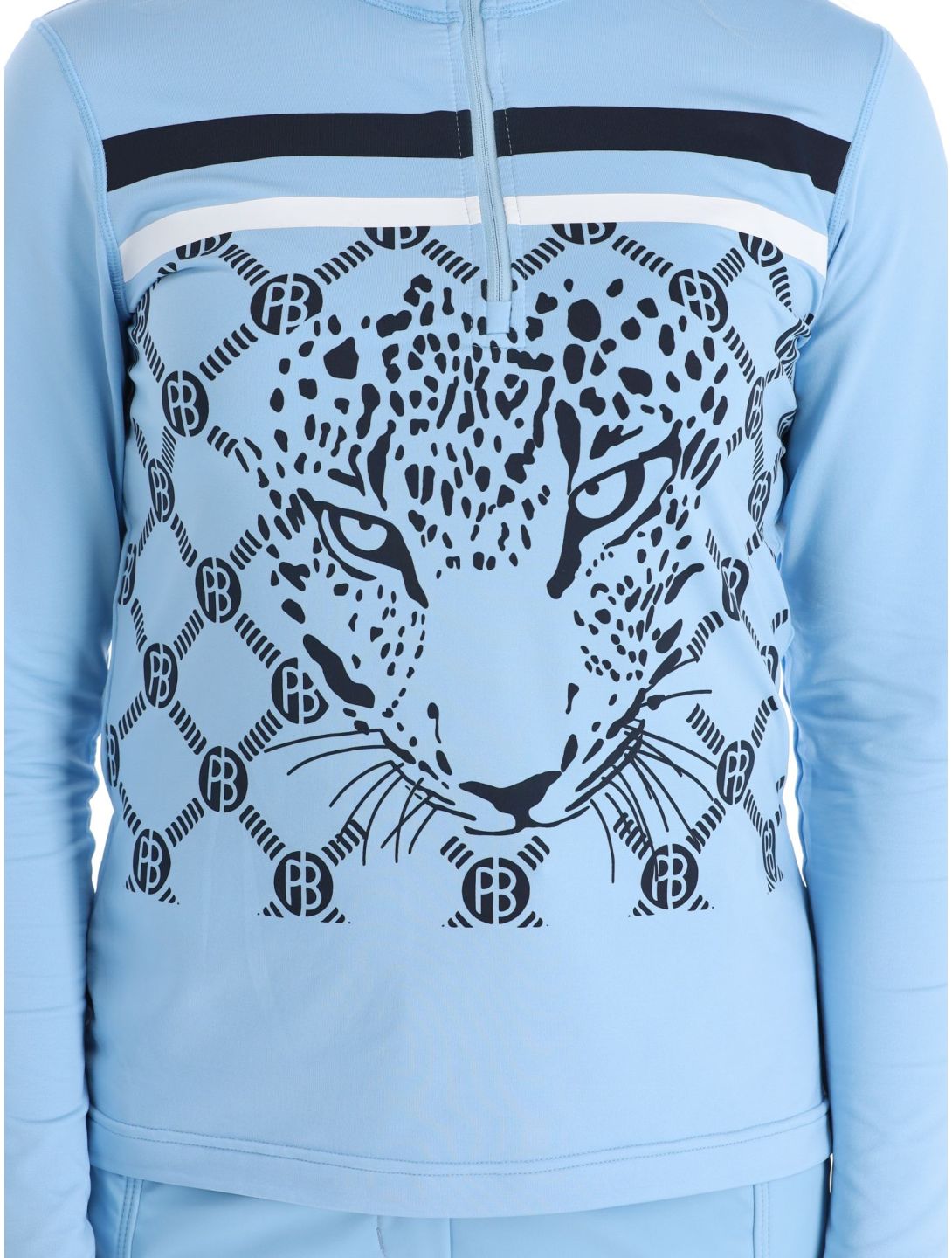 Poivre Blanc, Luxe Sport Line W23-1940-WO/L pull de ski femmes Leopard Starlight Blue bleu 