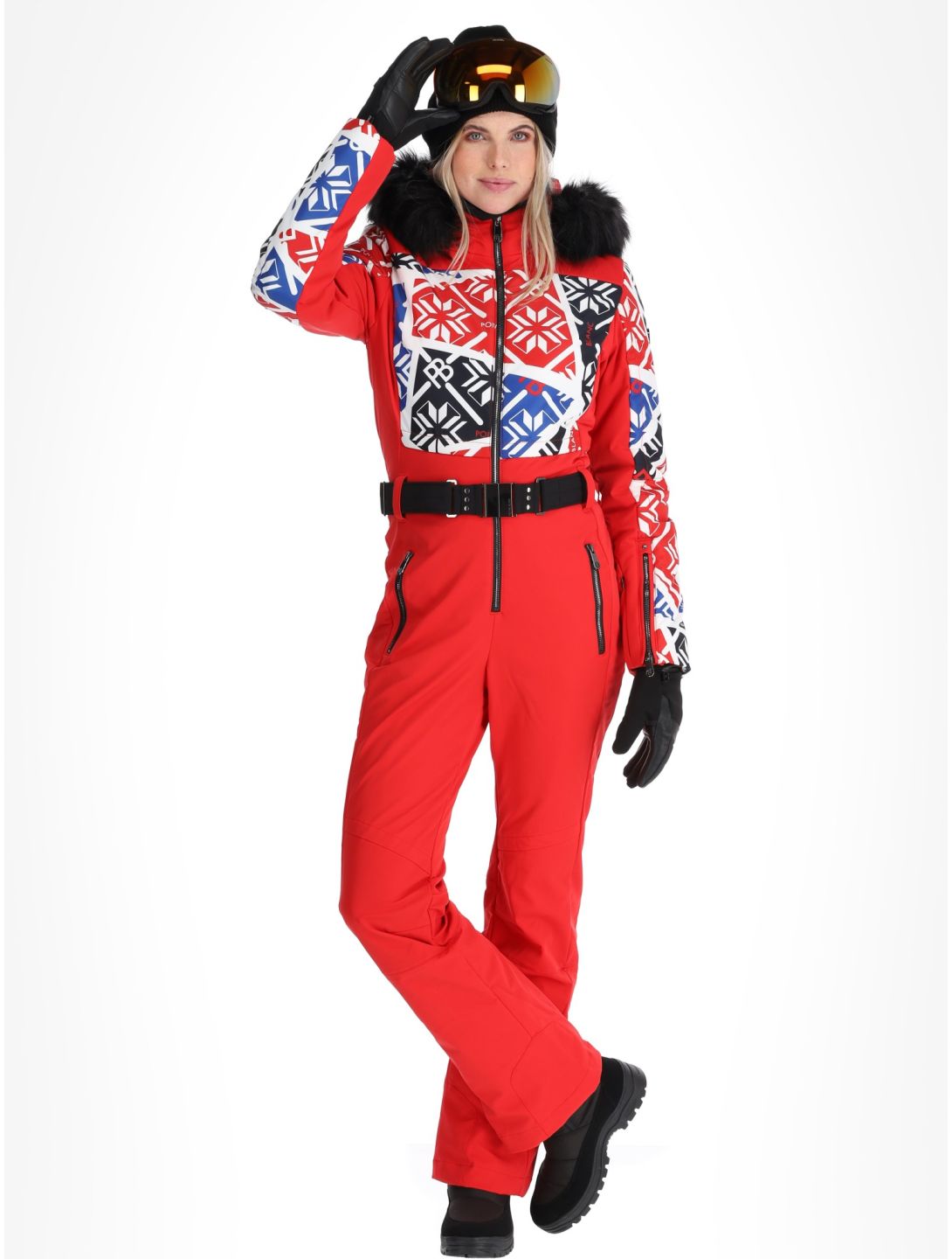 Poivre Blanc, Traditional 24PBH0831/WO/P combinaison de ski femmes Print Scarlet Red rouge 