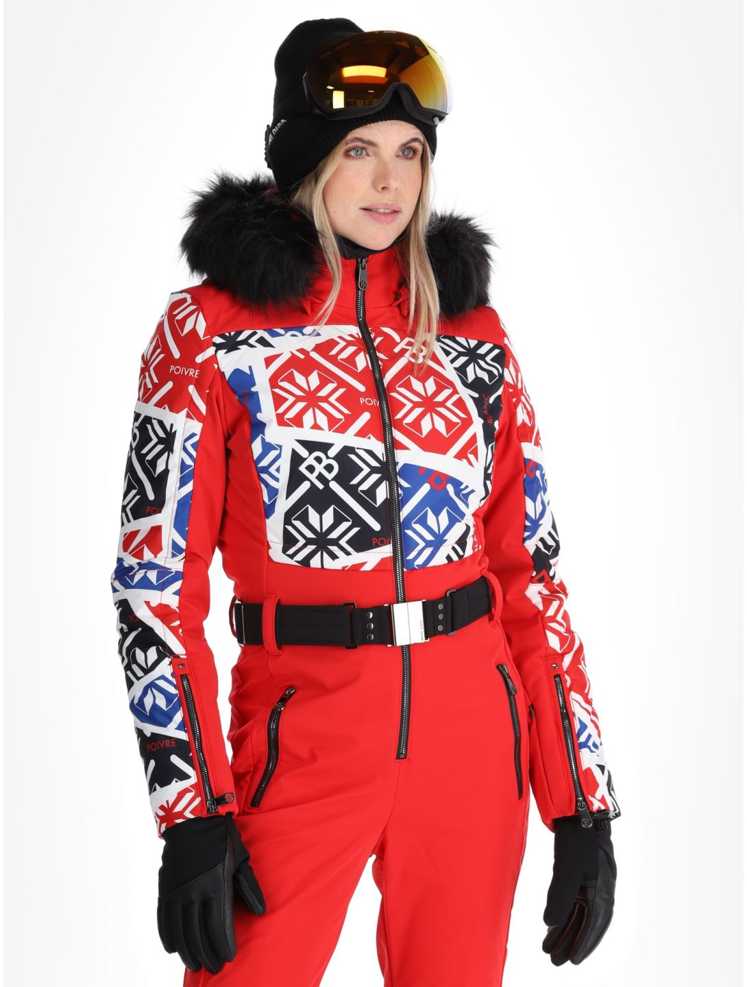 Poivre Blanc, Traditional 24PBH0831/WO/P combinaison de ski femmes Print Scarlet Red rouge 