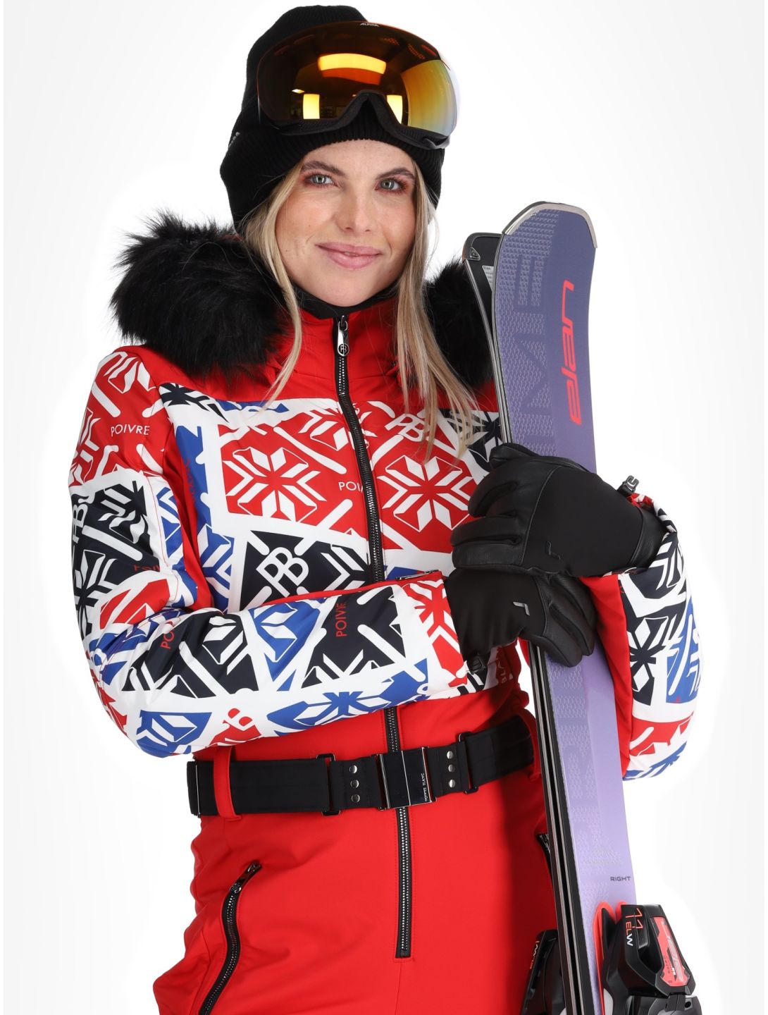 Poivre Blanc, Traditional 24PBH0831/WO/P combinaison de ski femmes Print Scarlet Red rouge 