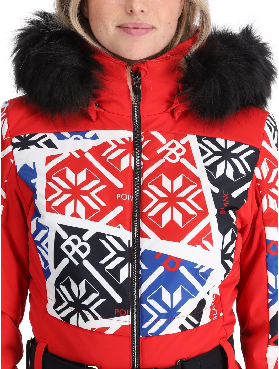 Poivre Blanc, Traditional 24PBH0831/WO/P combinaison de ski femmes Print Scarlet Red rouge 