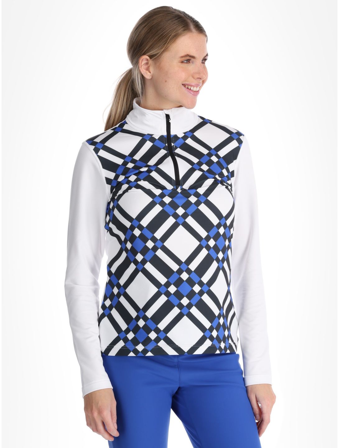 Poivre Blanc, Traditional 24PBH1940/WO/C pull de ski femmes Cross Acid Blue blanc, bleu 