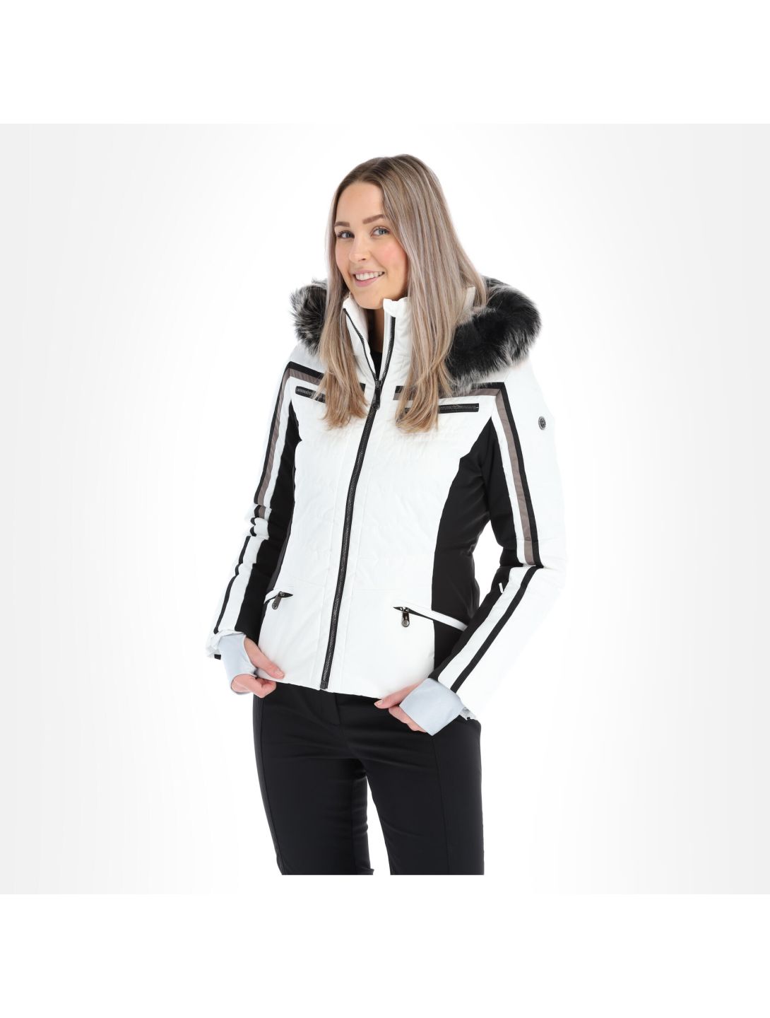 Poivre Blanc, W20-1002-Wo/A veste de ski slim fit femmes multicolour blanc 