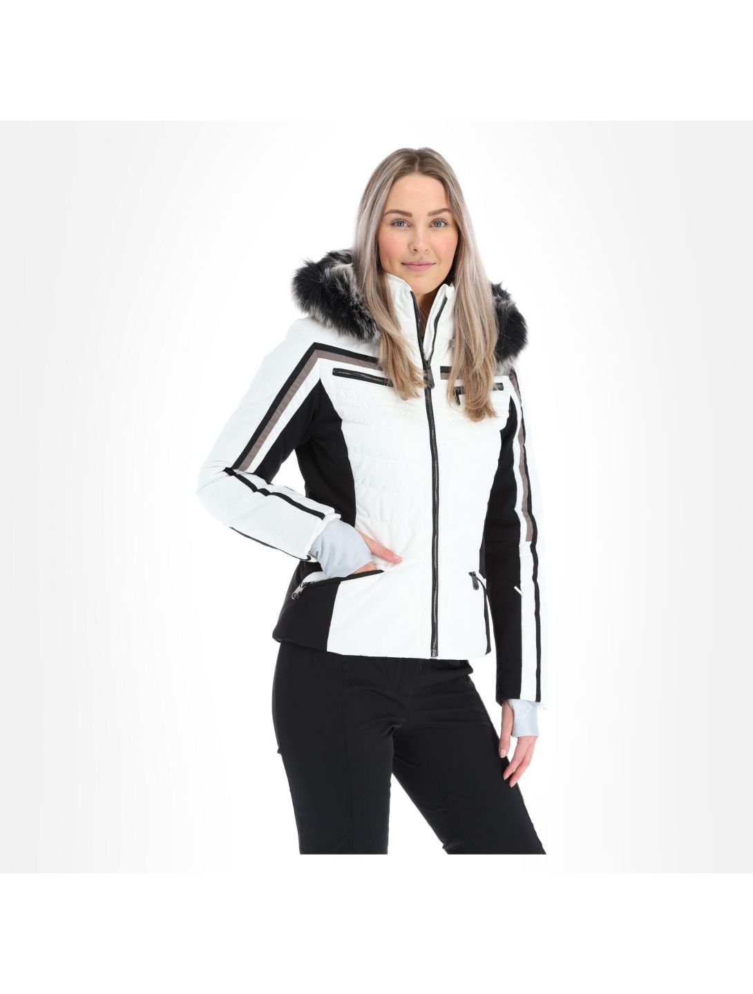 Poivre Blanc, W20-1002-Wo/A veste de ski slim fit femmes multicolour blanc 