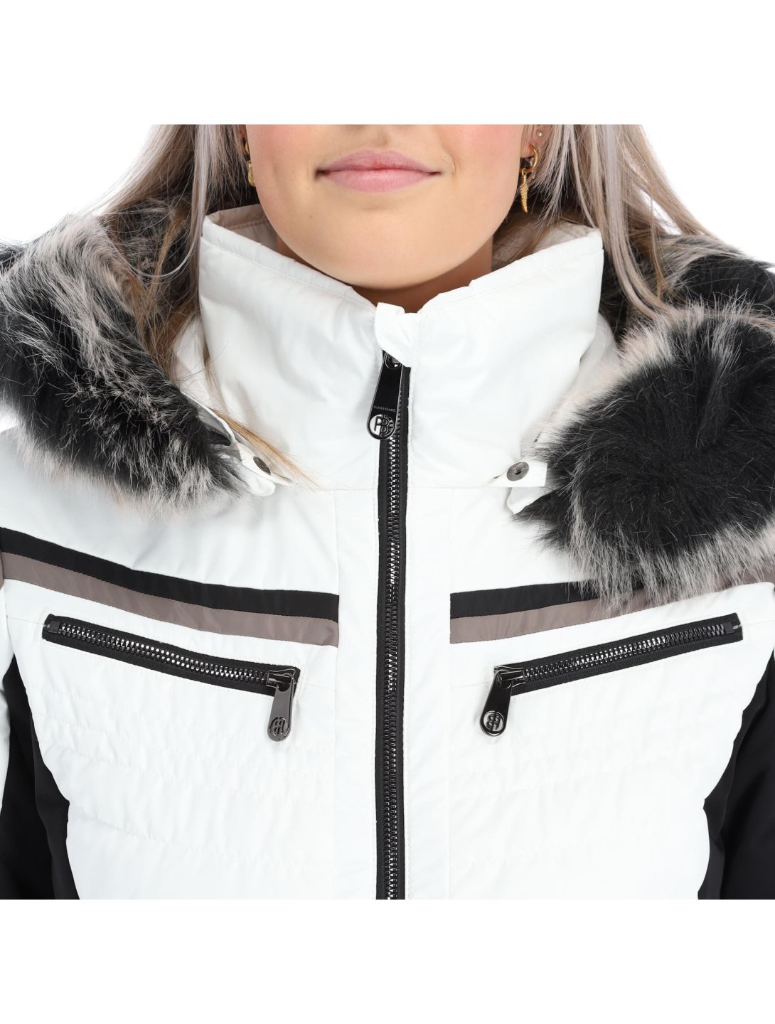 Poivre Blanc, W20-1002-Wo/A veste de ski slim fit femmes multicolour blanc 