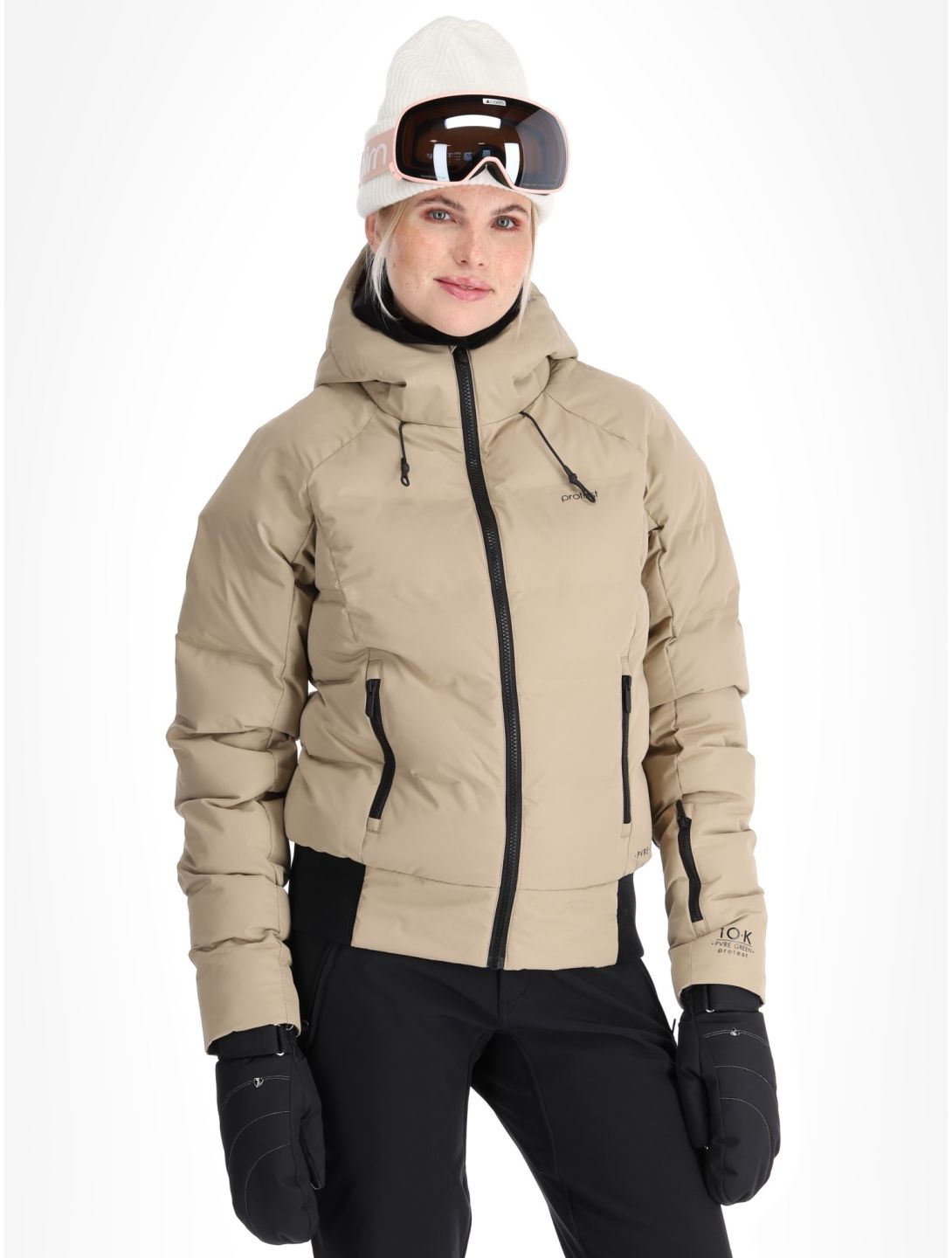 Protest, PRTALYSUMI veste de ski femmes Bamboo Beige beige 