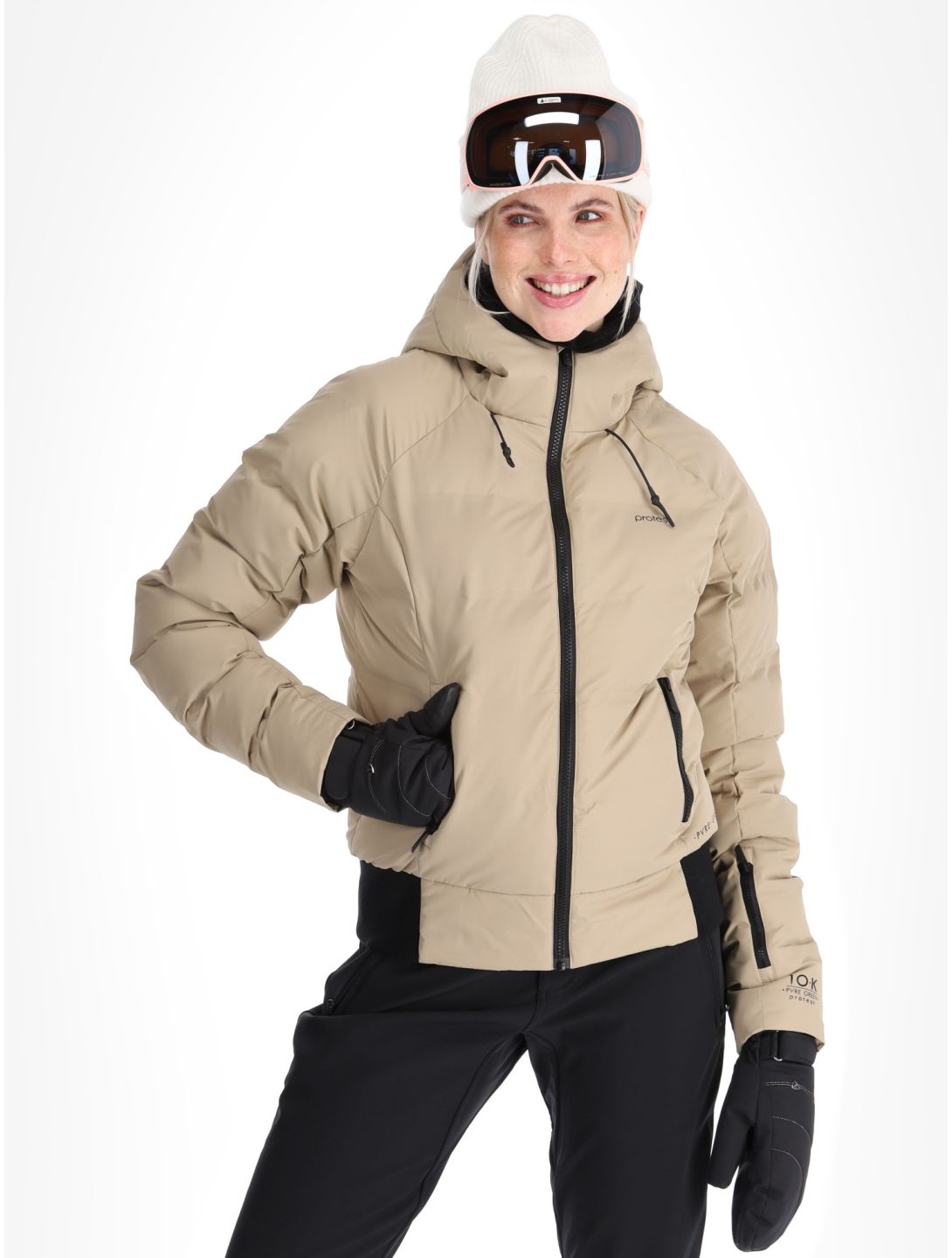 Protest, PRTALYSUMI veste de ski femmes Bamboo Beige beige 