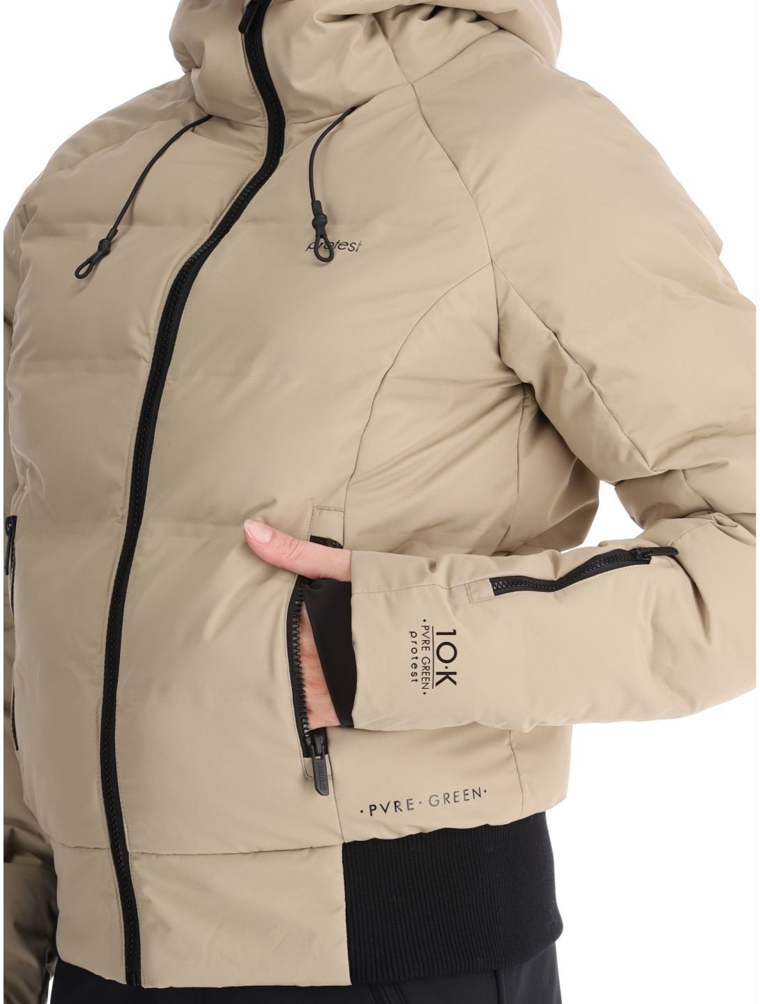 Protest, PRTALYSUMI veste de ski femmes Bamboo Beige beige 