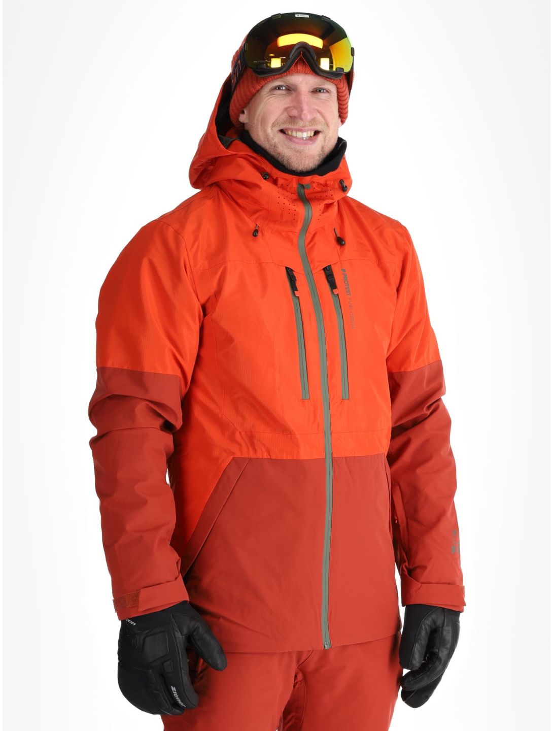 Protest, PRTBAKIE veste de ski hommes Burnt Orange orange, rouge 