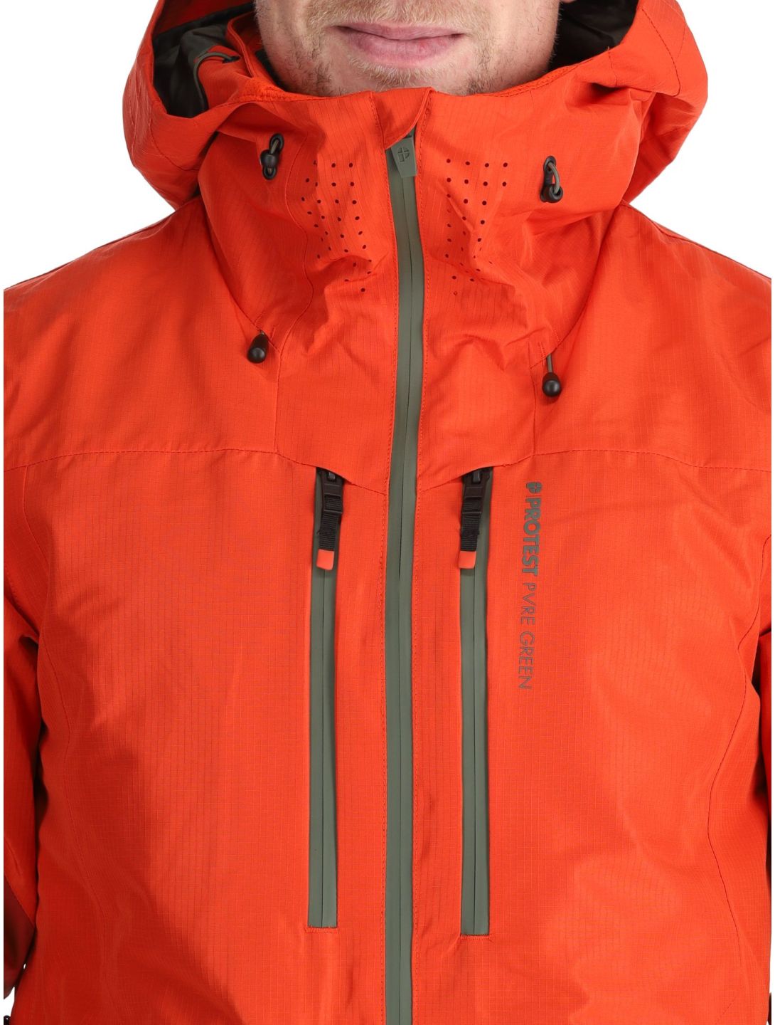 Protest, PRTBAKIE veste de ski hommes Burnt Orange orange, rouge 