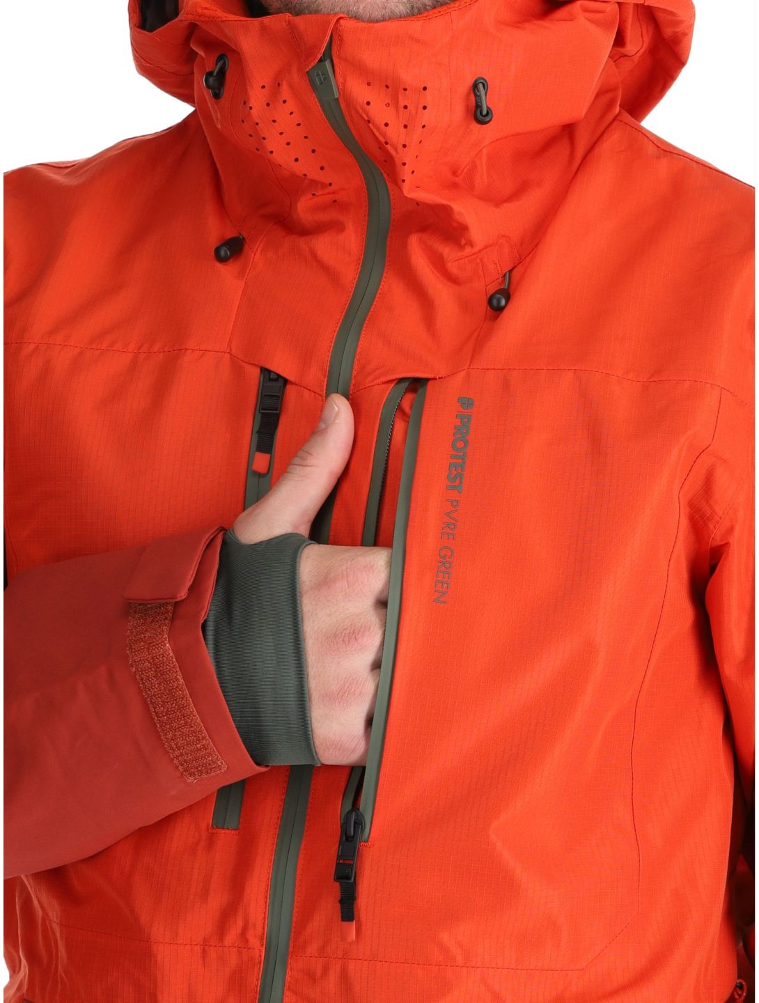 Protest, PRTBAKIE veste de ski hommes Burnt Orange orange, rouge 