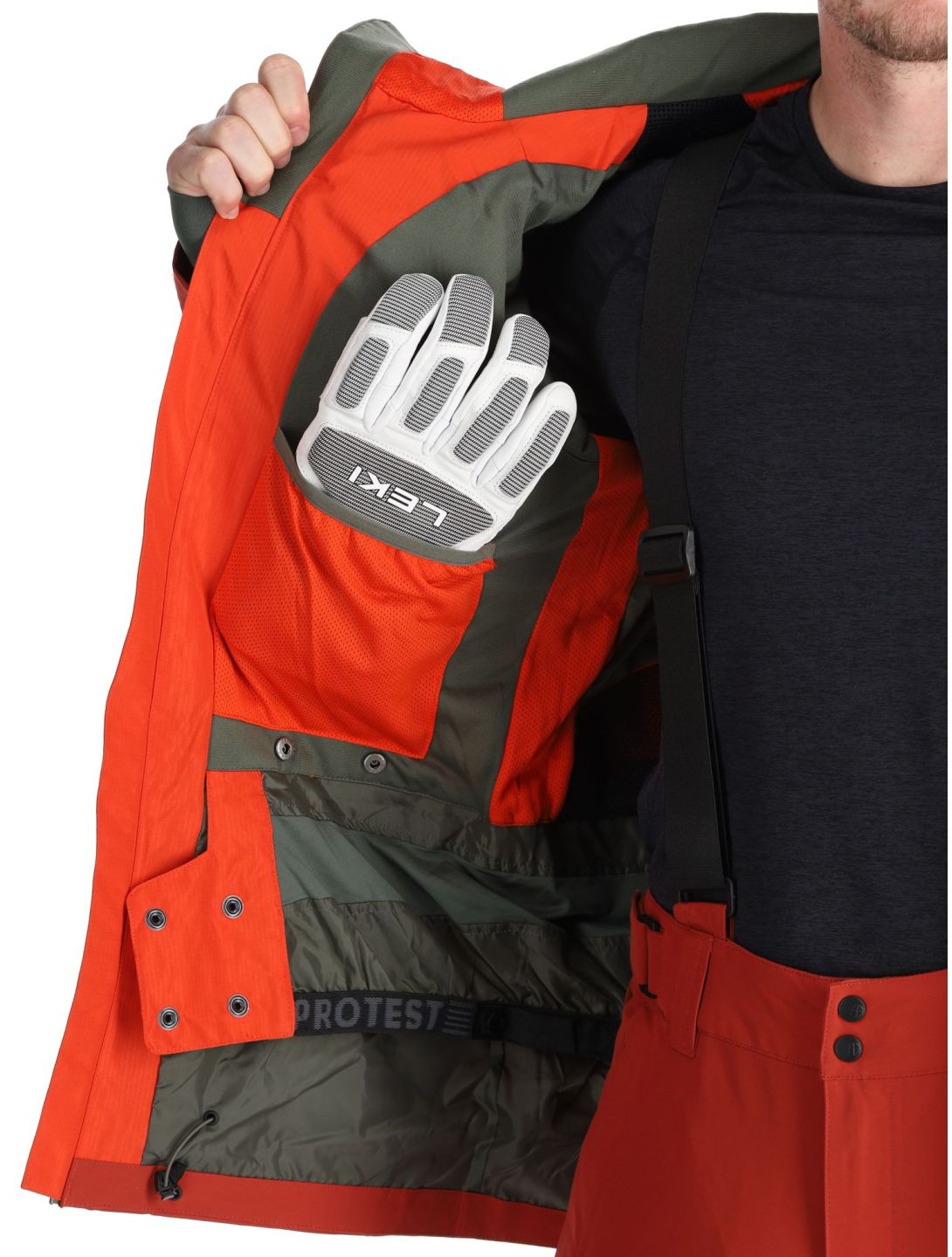 Protest, PRTBAKIE veste de ski hommes Burnt Orange orange, rouge 