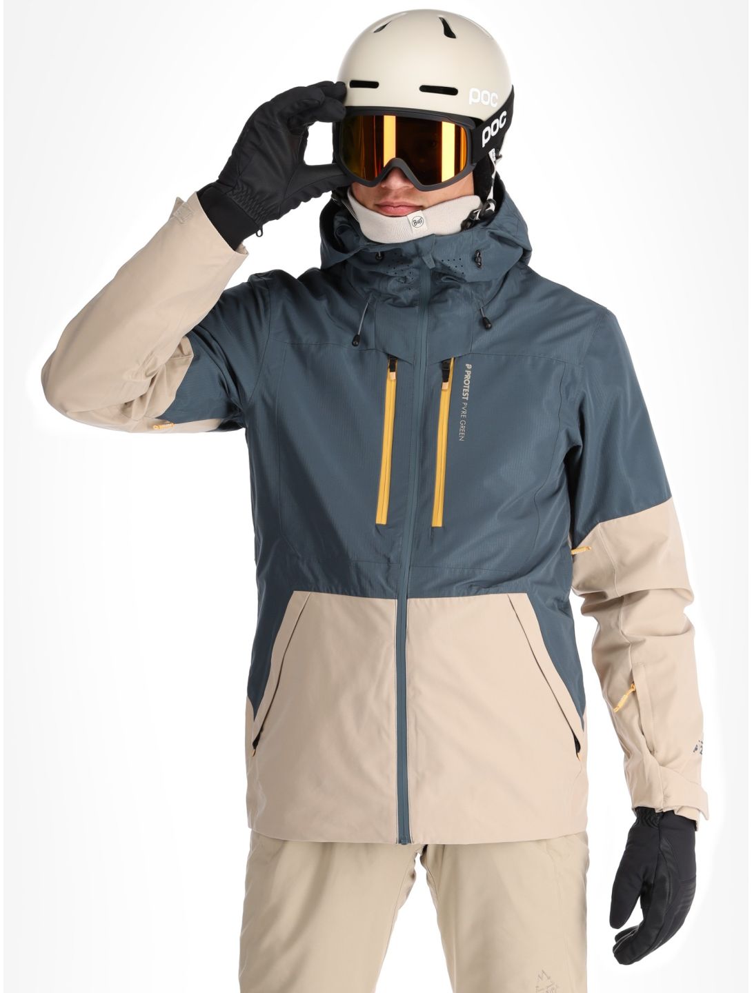 Protest, PRTBAKIE veste de ski hommes Yale Blue beige, bleu 