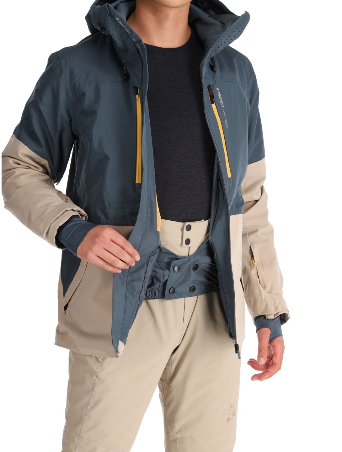 Protest, PRTBAKIE veste de ski hommes Yale Blue beige, bleu 