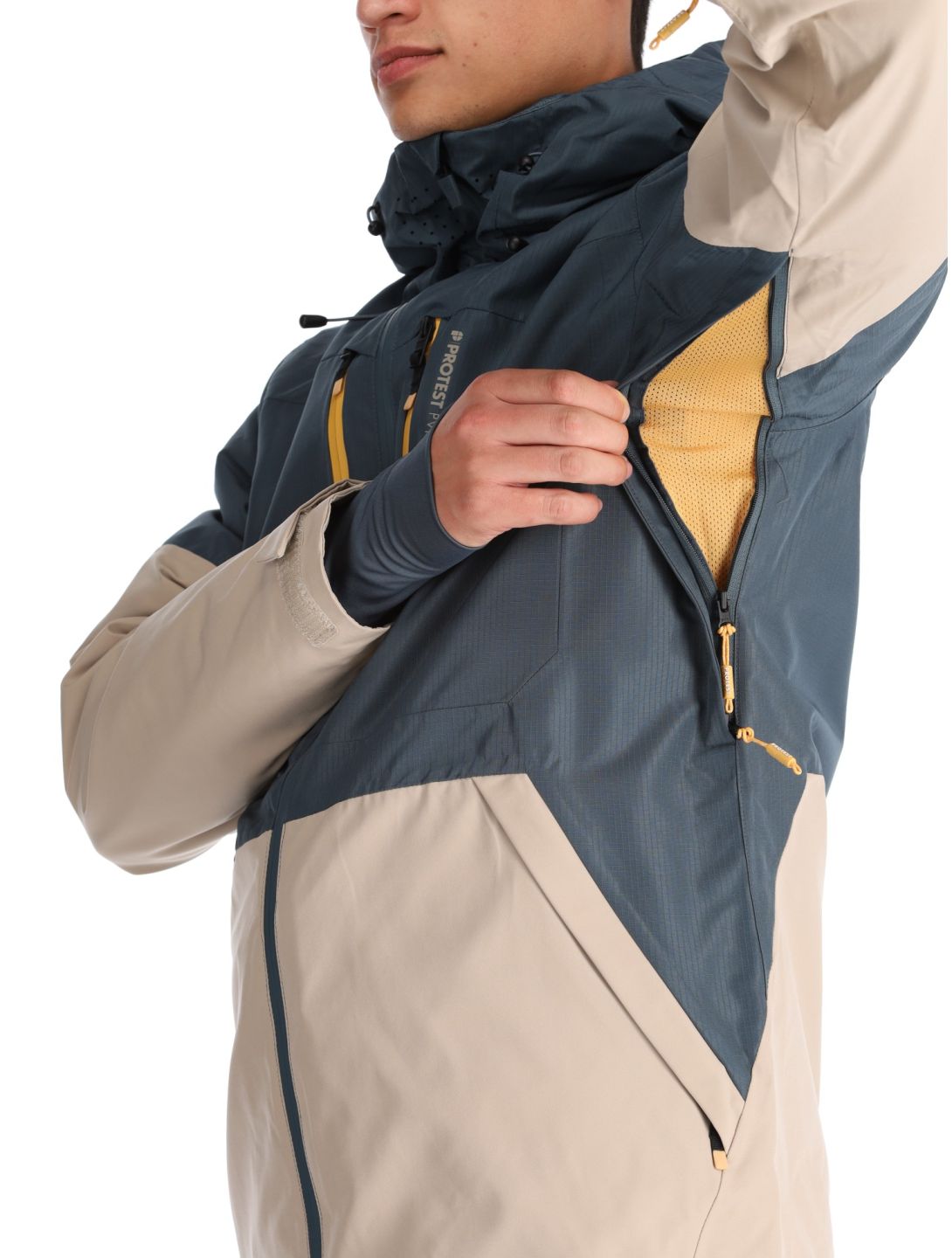 Protest, PRTBAKIE veste de ski hommes Yale Blue beige, bleu 