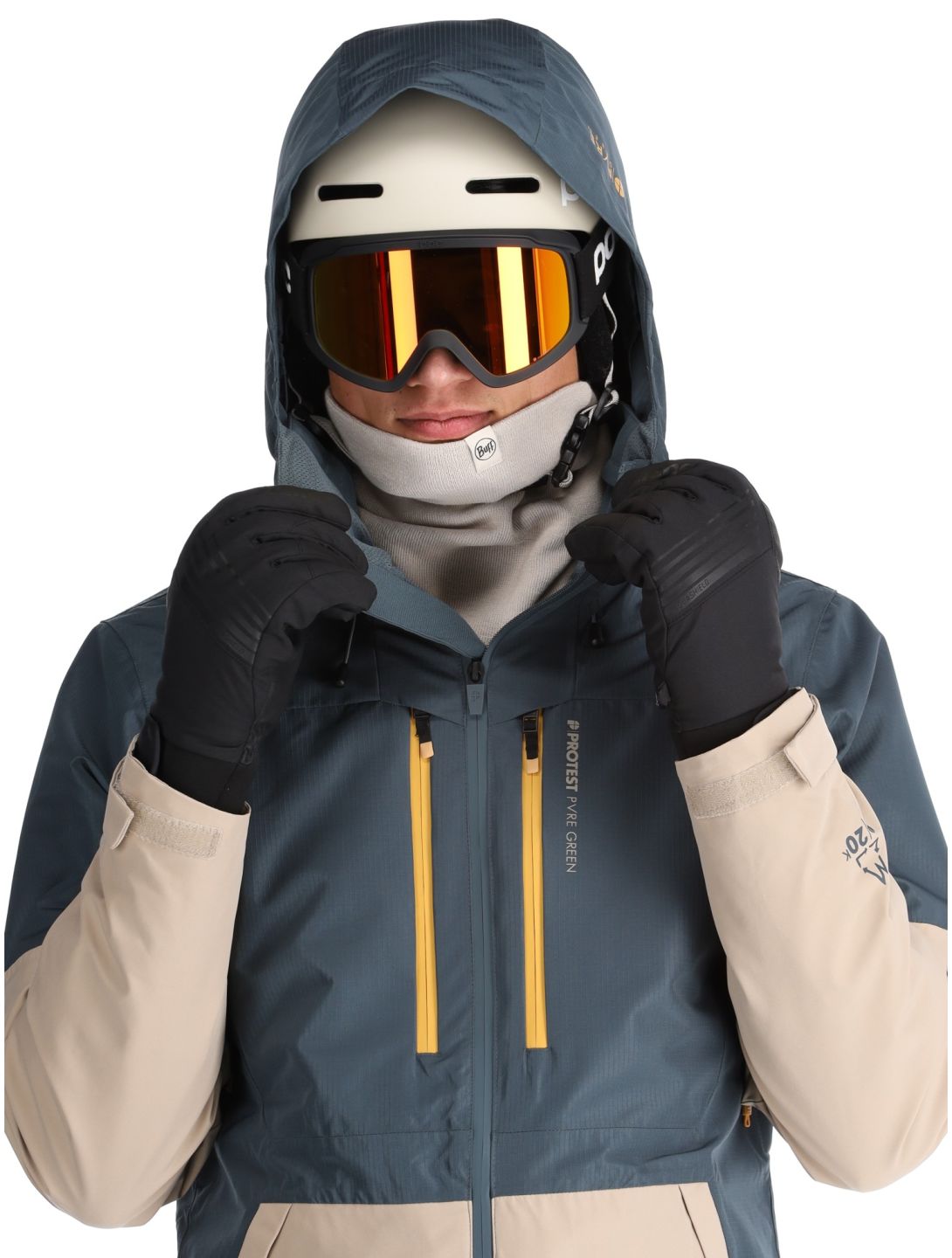 Protest, PRTBAKIE veste de ski hommes Yale Blue beige, bleu 